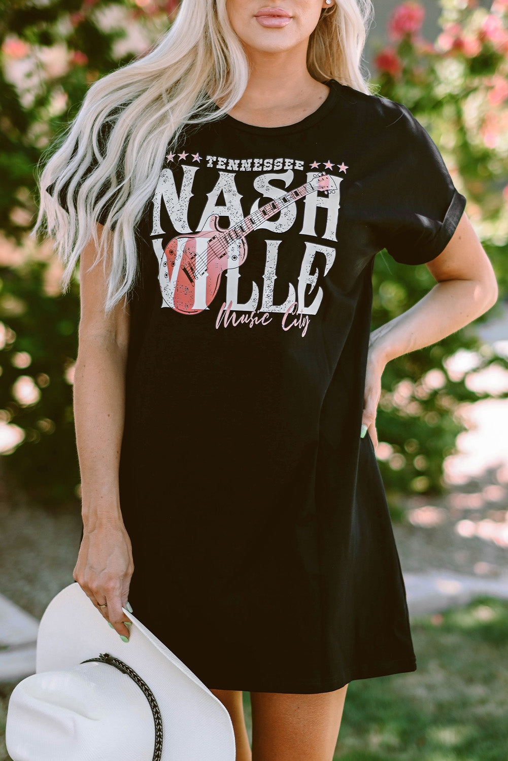 Black Nashville Music Festival Trending T-Shirt Dress Blue Zone Planet