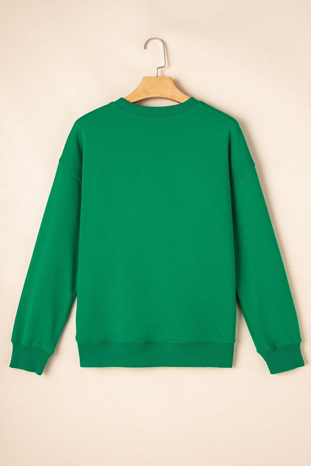 Blue Zone Planet | Dark Green Solid Classic Crewneck Pullover Sweatshirt-Tops/Sweatshirts & Hoodies-[Adult]-[Female]-2022 Online Blue Zone Planet