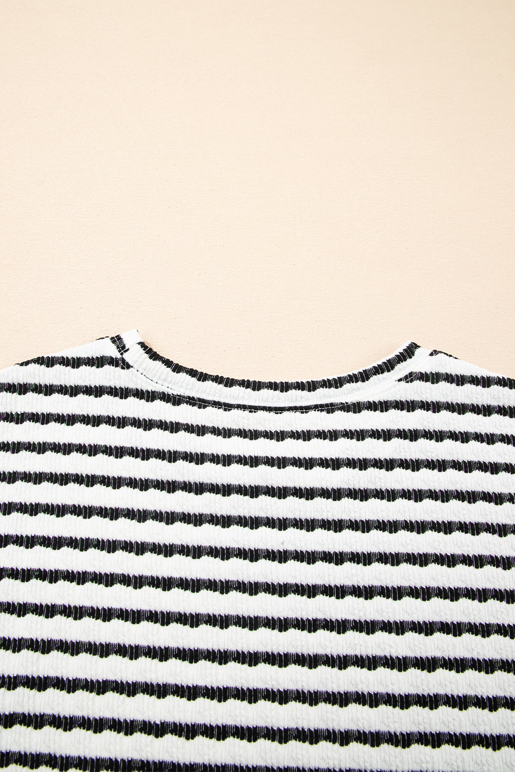 Black Stripe Knitted Short Sleeve Top and Drawstring Shorts Set-Two Piece Sets/Short Sets-[Adult]-[Female]-2022 Online Blue Zone Planet