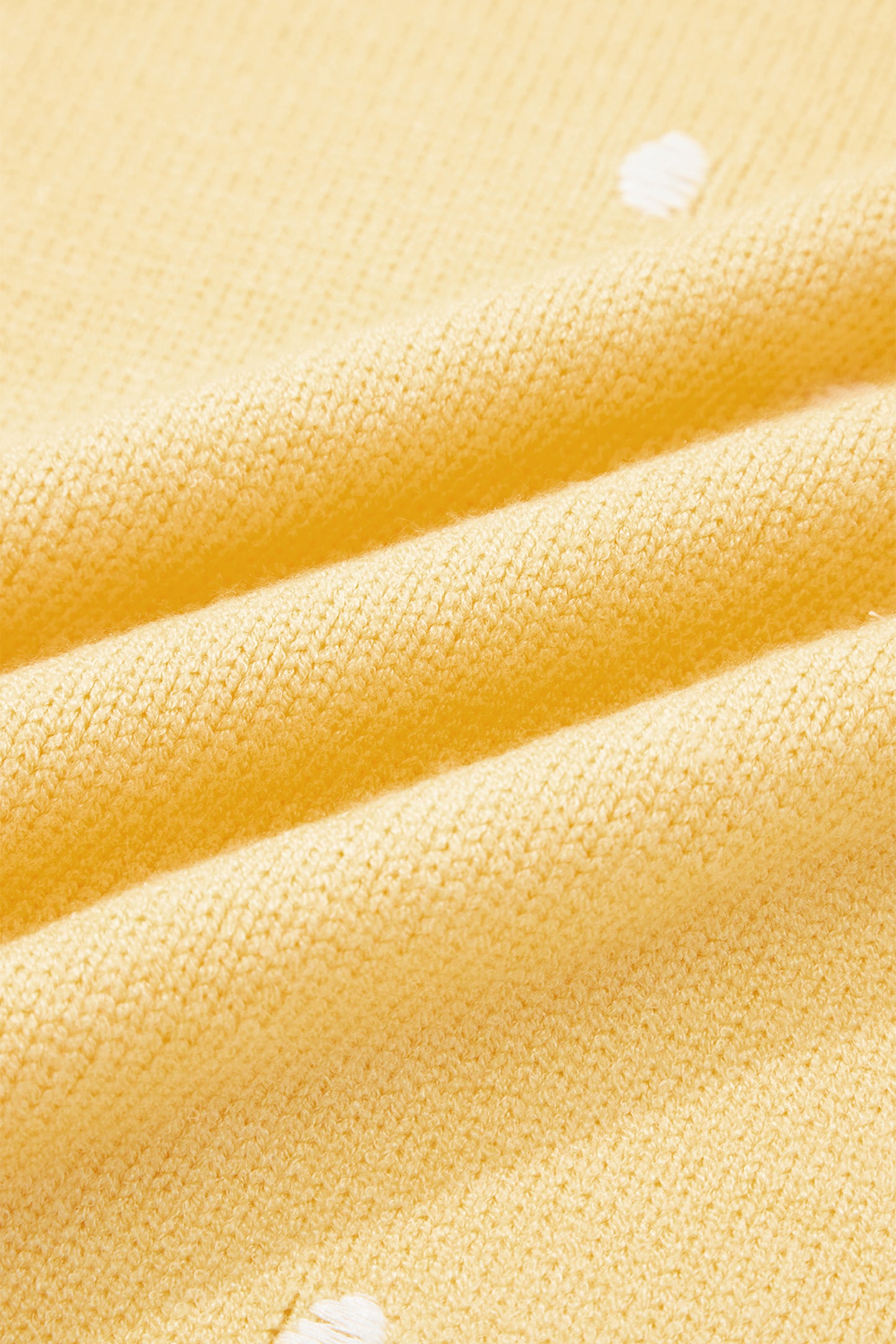 Yellow Cream Elegant Polka Dot Bubble Short Sleeve Sweater-TOPS / DRESSES-[Adult]-[Female]-2022 Online Blue Zone Planet