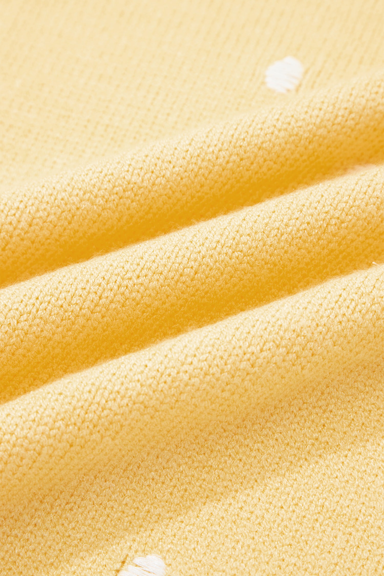 Yellow Cream Elegant Polka Dot Bubble Short Sleeve Sweater-TOPS / DRESSES-[Adult]-[Female]-2022 Online Blue Zone Planet