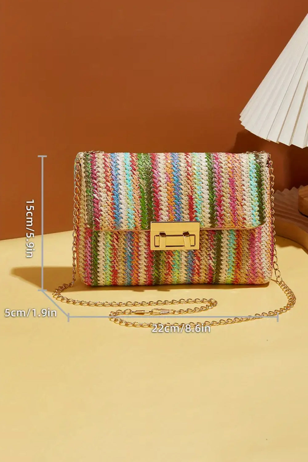 Strawberry Pink Striped Crochet Flapped Single Shoulder Bag-Shoulder Bag-[Adult]-[Female]-Strawberry Pink-ONE SIZE-2022 Online Blue Zone Planet