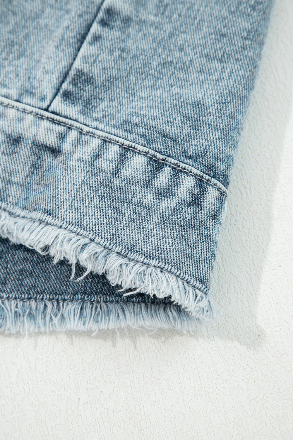 Myosotis Button Flap Pocket Frayed Detail Denim Vest-Outerwear/Vests-[Adult]-[Female]-2022 Online Blue Zone Planet