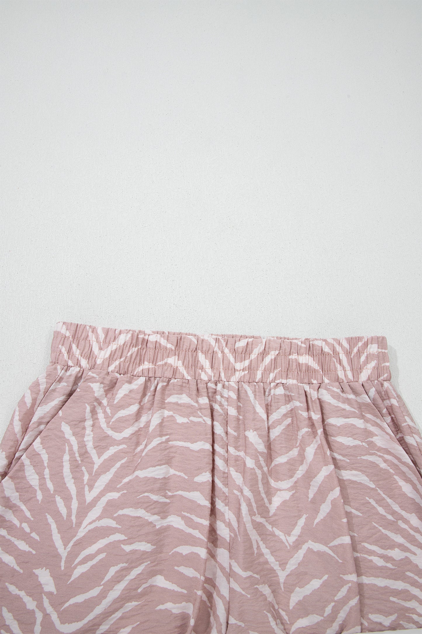 Khaki Abstract Print Cuffed Short Sleeve Loose Top Short Set-Two Piece Sets/Short Sets-[Adult]-[Female]-2022 Online Blue Zone Planet