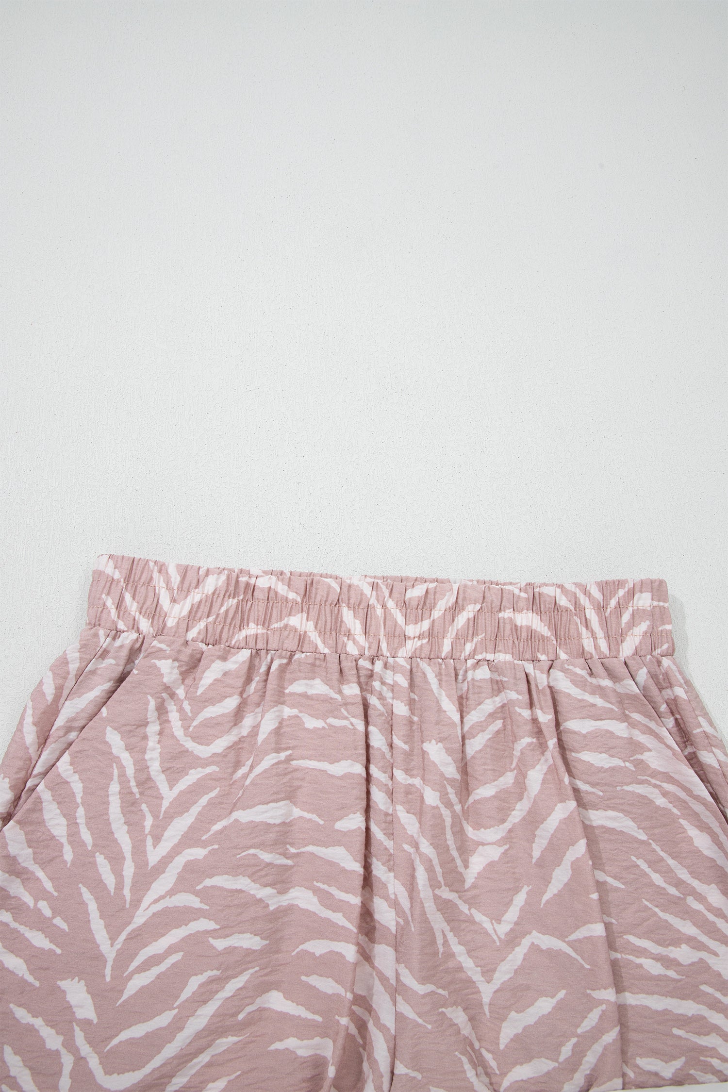 Khaki Abstract Print Cuffed Short Sleeve Loose Top Short Set-Two Piece Sets/Short Sets-[Adult]-[Female]-2022 Online Blue Zone Planet