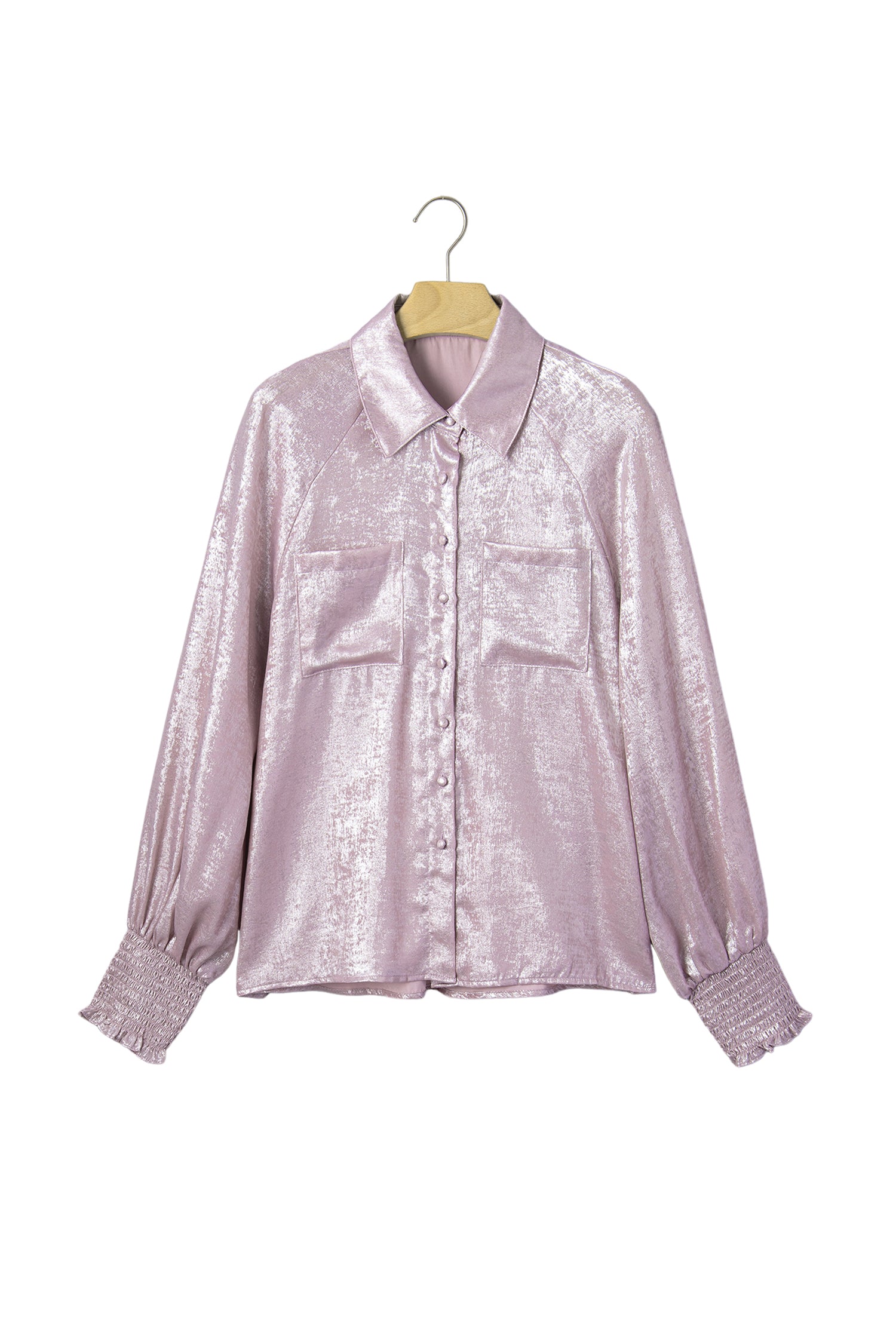 Delicacy Long Sleeve Button Front Ruffle Cuffs Back Paneling Shirt-Tops/Blouses & Shirts-[Adult]-[Female]-2022 Online Blue Zone Planet