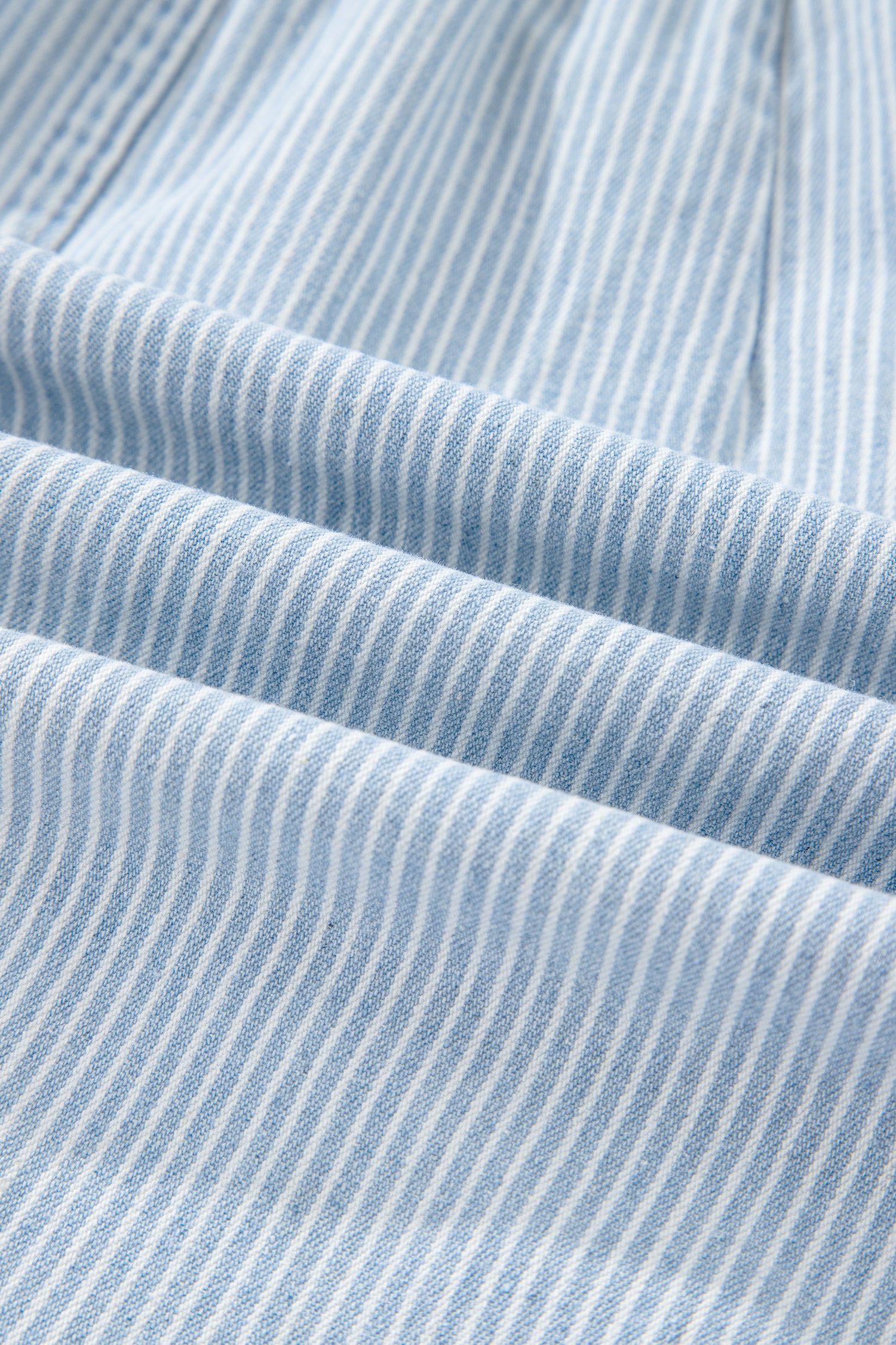 Sky Blue Stripe Collared Button Front Sleeveless Denim Mini Dress-TOPS / DRESSES-[Adult]-[Female]-2022 Online Blue Zone Planet