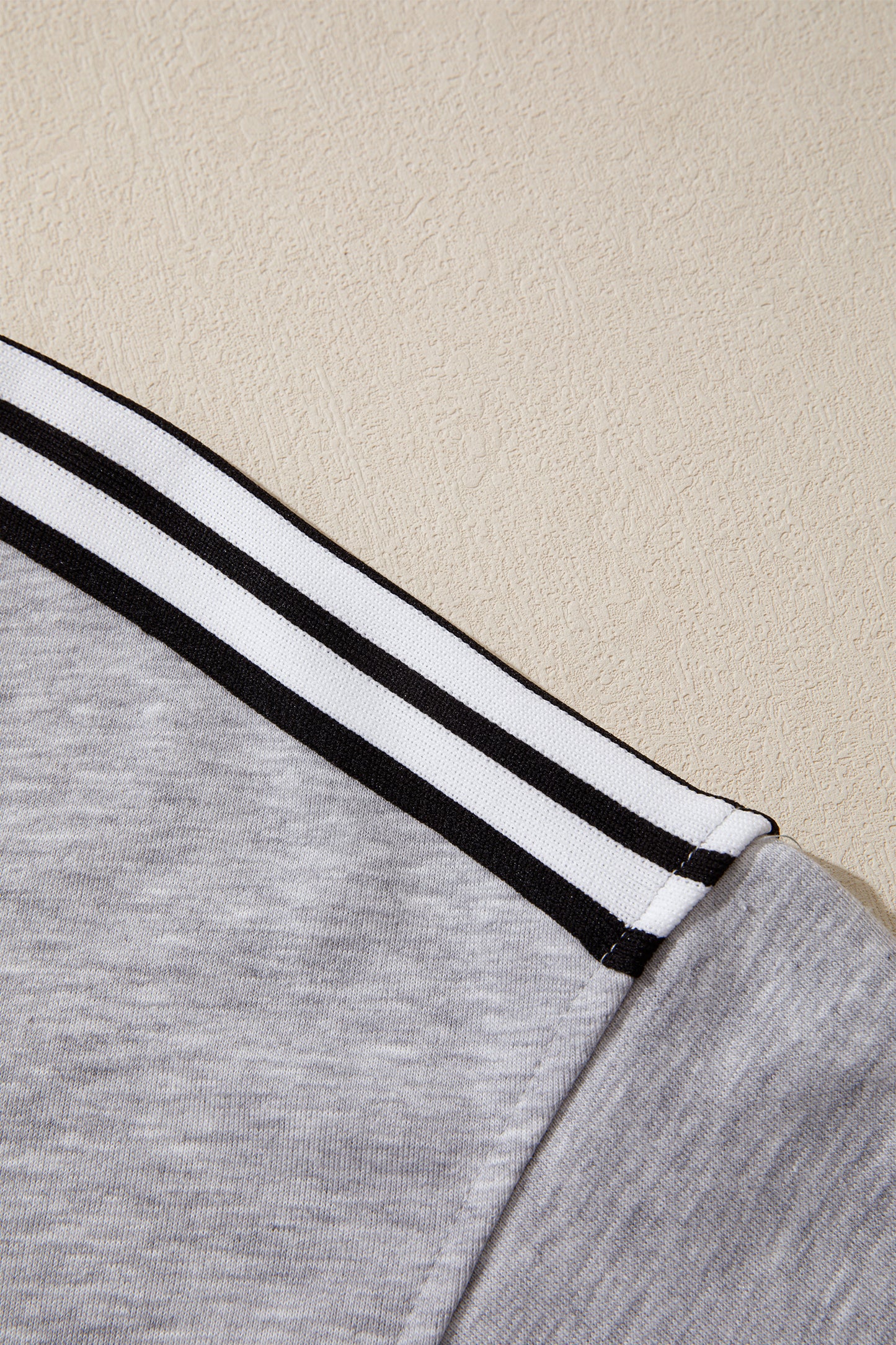 Light Grey Patchwork Detail Raw Edge Oversize Tee-Tops/Tops & Tees-[Adult]-[Female]-2022 Online Blue Zone Planet