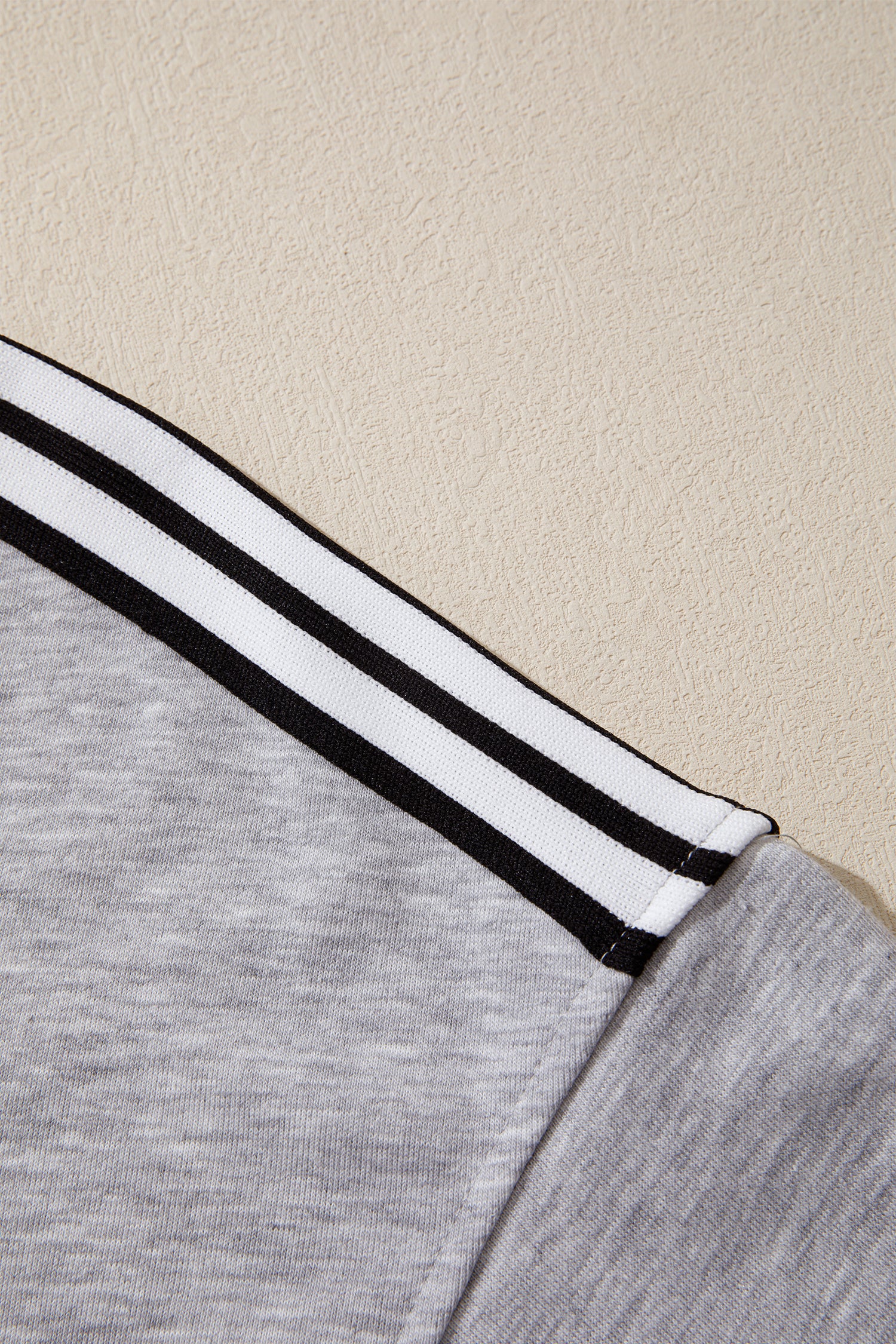 Light Grey Patchwork Detail Raw Edge Oversize Tee-Tops/Tops & Tees-[Adult]-[Female]-2022 Online Blue Zone Planet