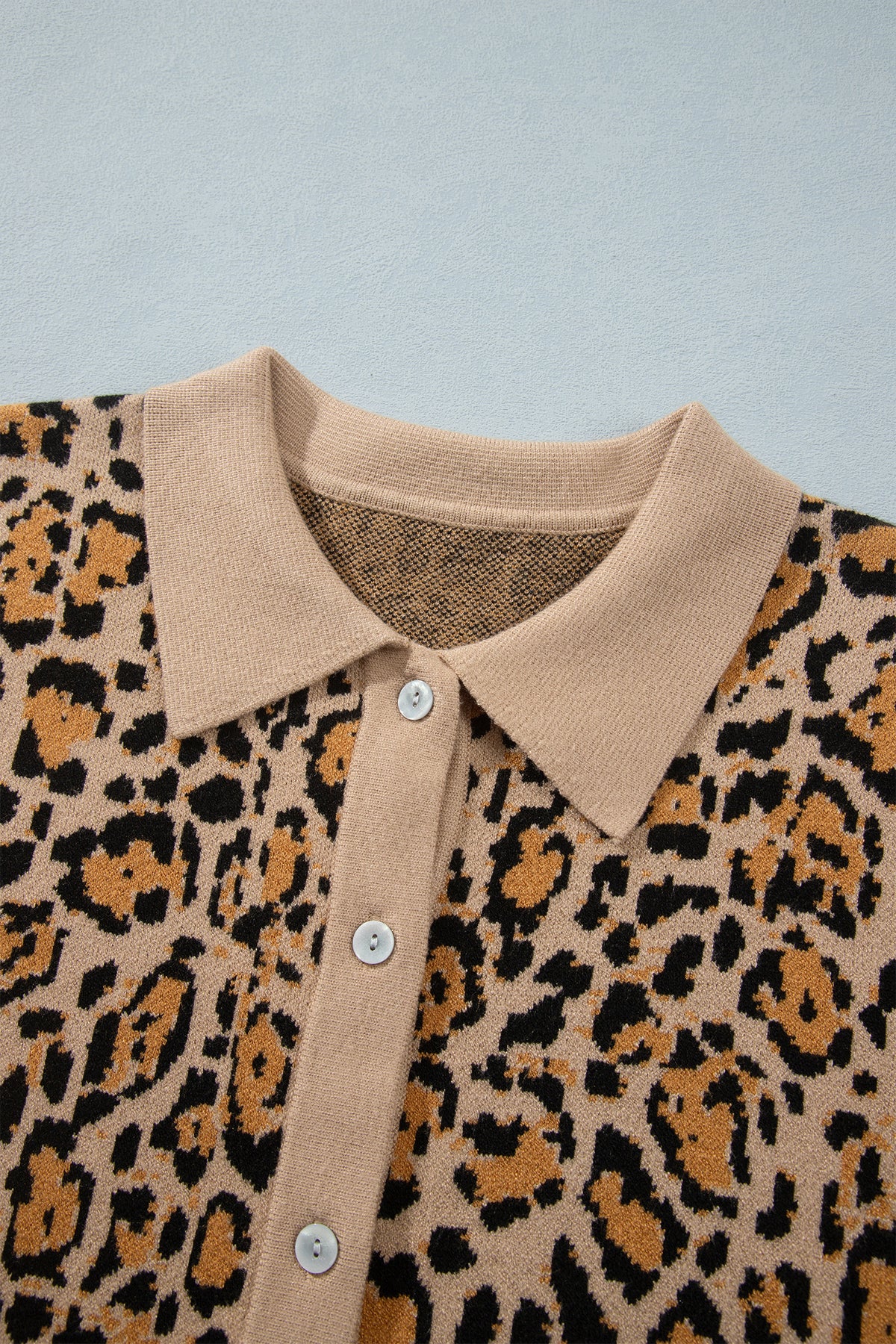 Brown Leopard Print Button-Up Cardigan Long Sleeve Cardigans-Sweaters & Cardigans/Cardigans-[Adult]-[Female]-2022 Online Blue Zone Planet
