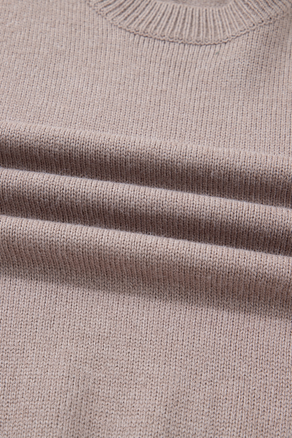 Beige Embroidered Floral Sleeve Round Neck Loose Sweater-TOPS / DRESSES-[Adult]-[Female]-2022 Online Blue Zone Planet