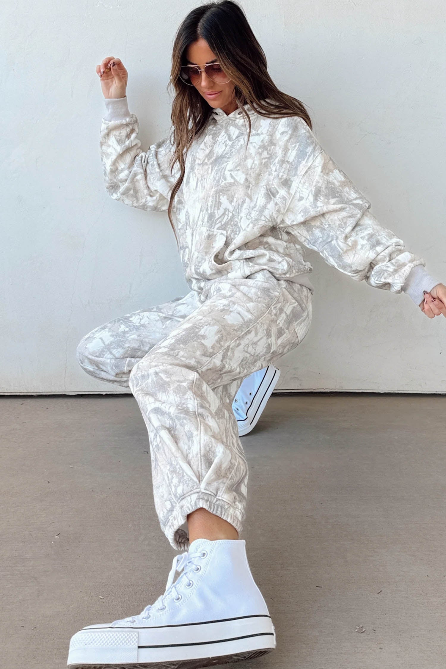 Multicolour Abstract Print Long Sleeve Elastic Waist Pant Set-Tops / Dresses-[Adult]-[Female]-2022 Online Blue Zone Planet