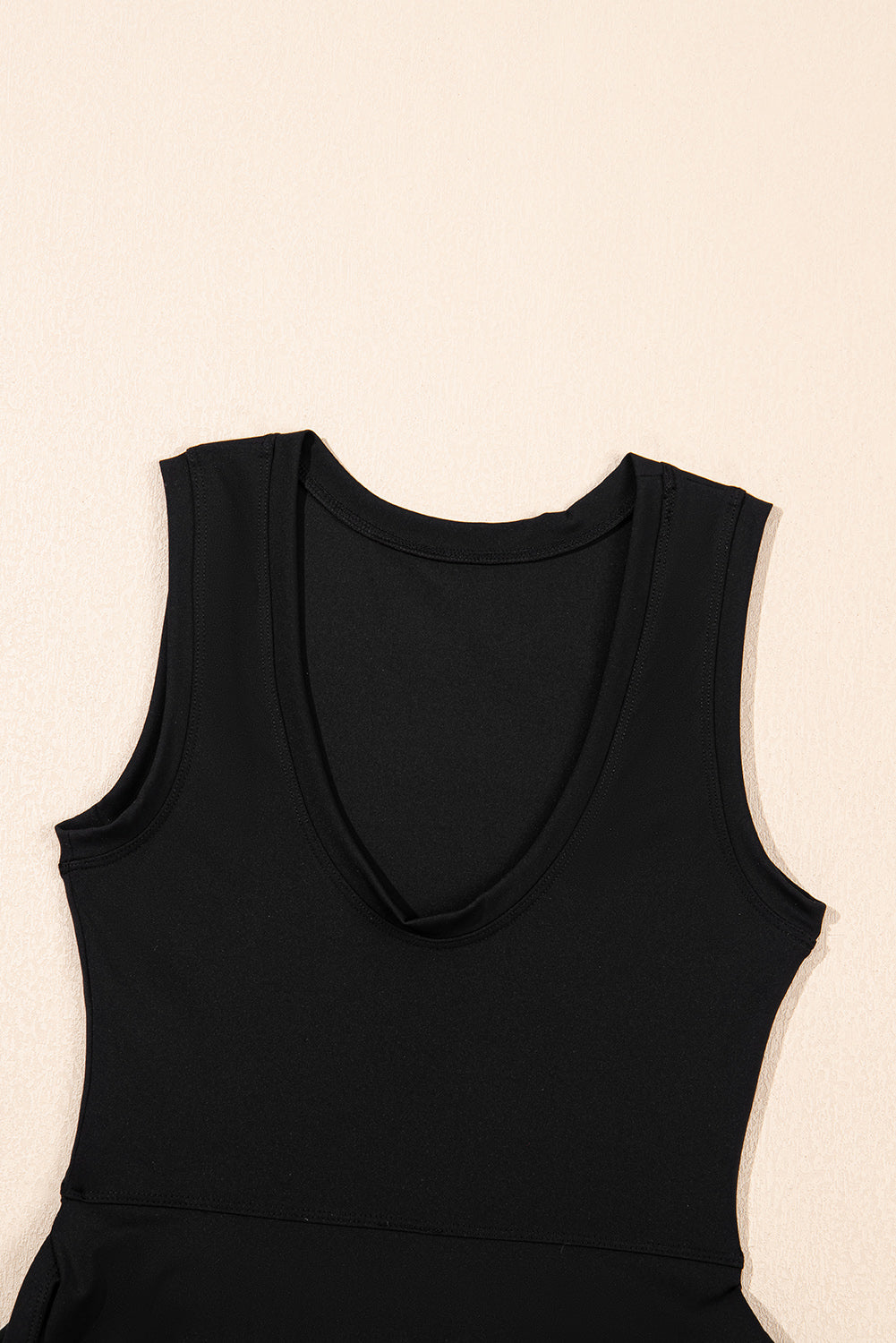 Black Sleeveless Knot Skirt Hem Sports Romper-Activewear/Yoga Jumpsuits-[Adult]-[Female]-2022 Online Blue Zone Planet