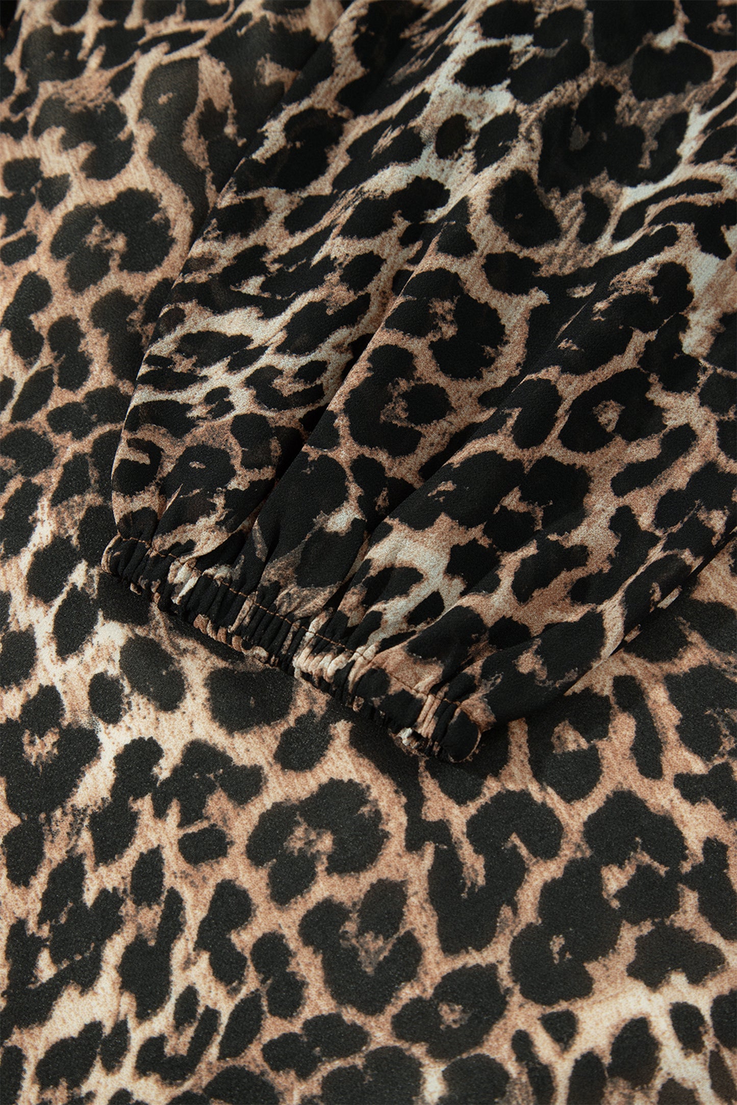 Brown Leopard Print Long Sleeve Short Shift Dress-TOPS / DRESSES-[Adult]-[Female]-2022 Online Blue Zone Planet