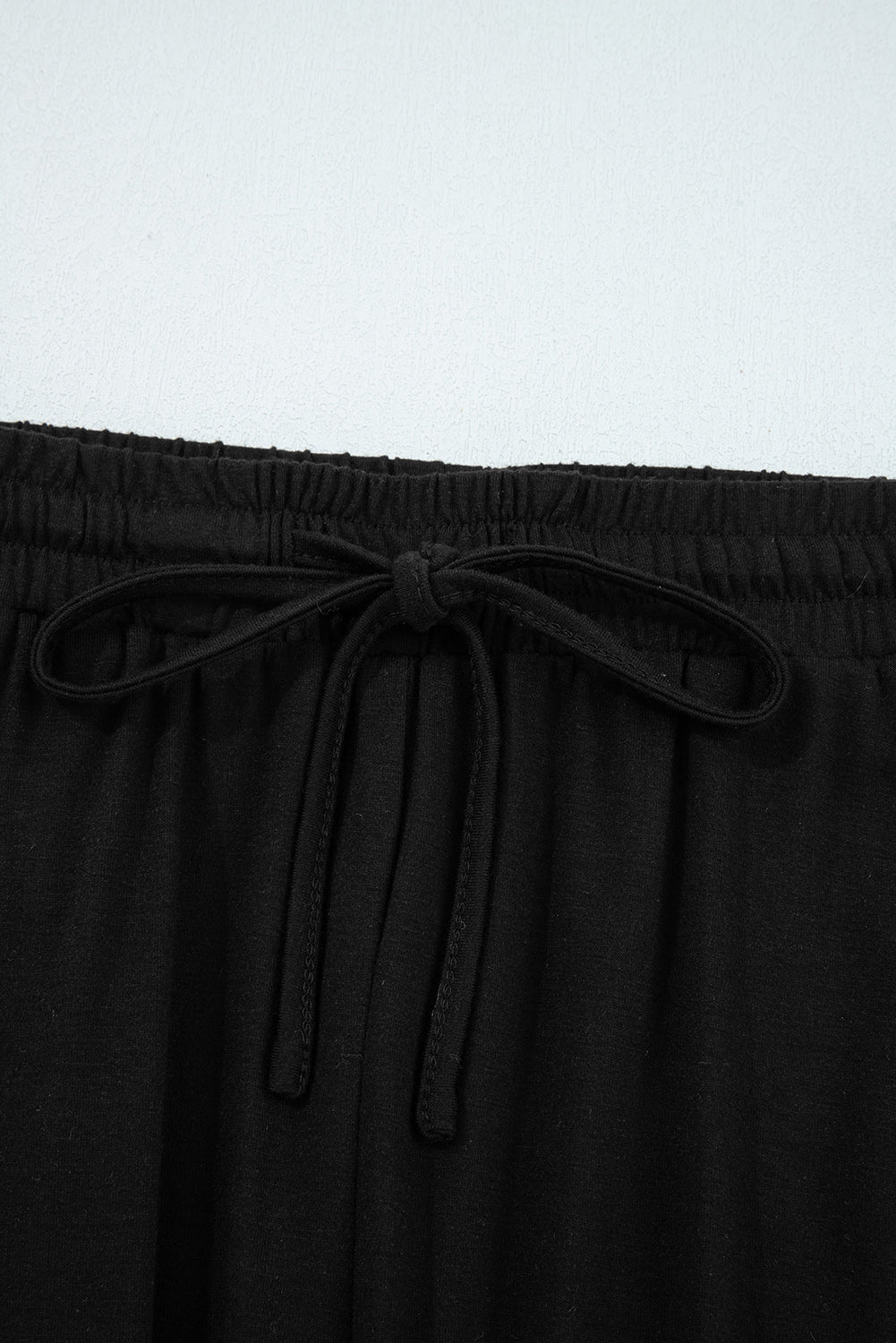 Black Ruffled Wide Leg Pull On High Waist Pants With Pockets-Bottoms/Pants & Culotte-[Adult]-[Female]-2022 Online Blue Zone Planet