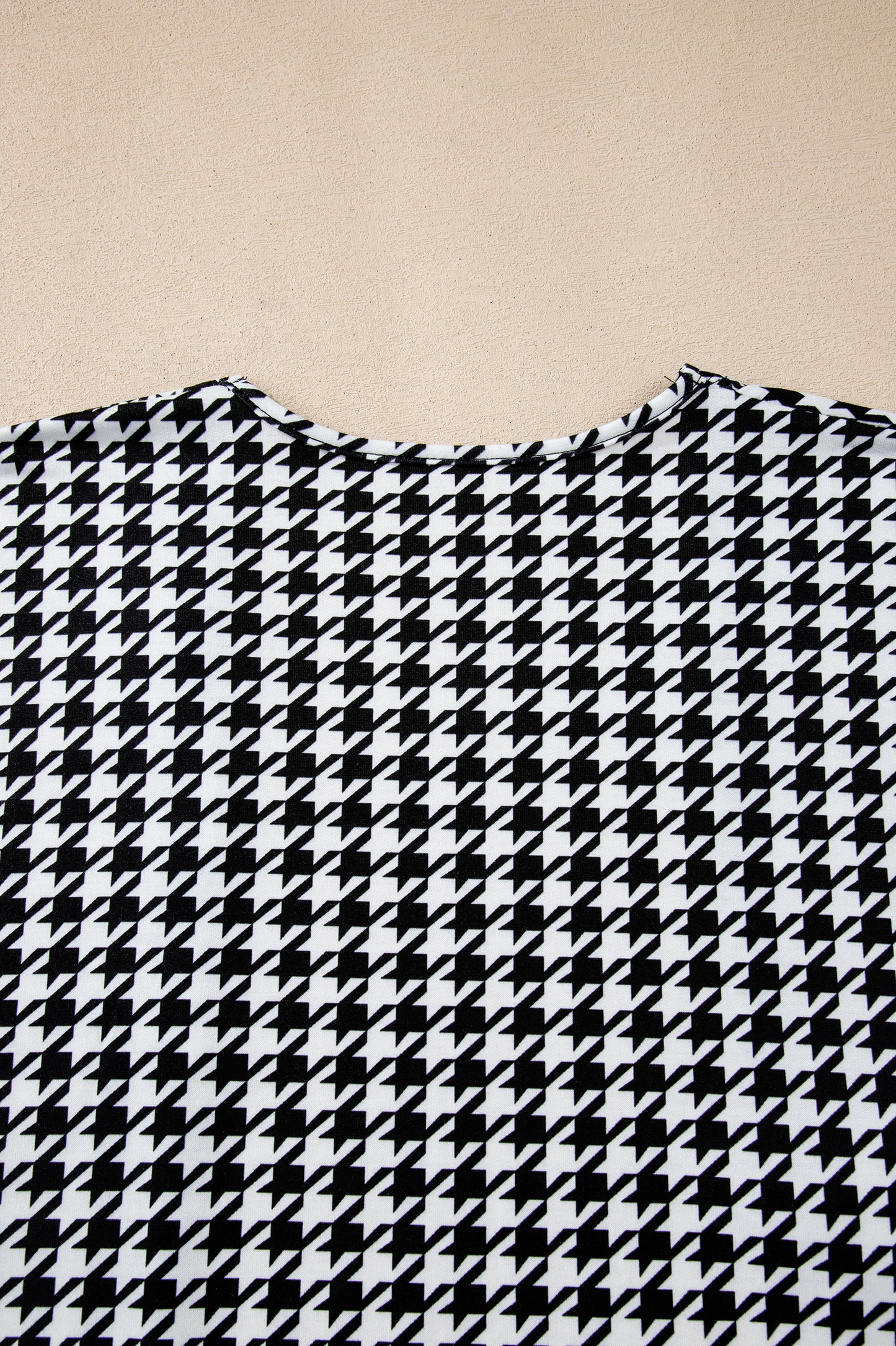 Black Houndstooth Print Open Front Long Dolman Kimonos-Outerwear/Kimonos-[Adult]-[Female]-2022 Online Blue Zone Planet