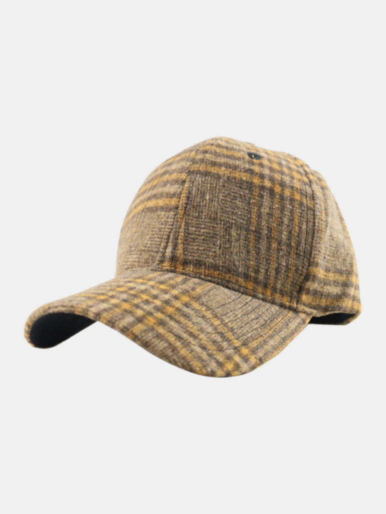 Blue Zone Planet | Plaid Adjustable Cotton Baseball Cap-[Adult]-[Female]-Khaki-One Size-2022 Online Blue Zone Planet