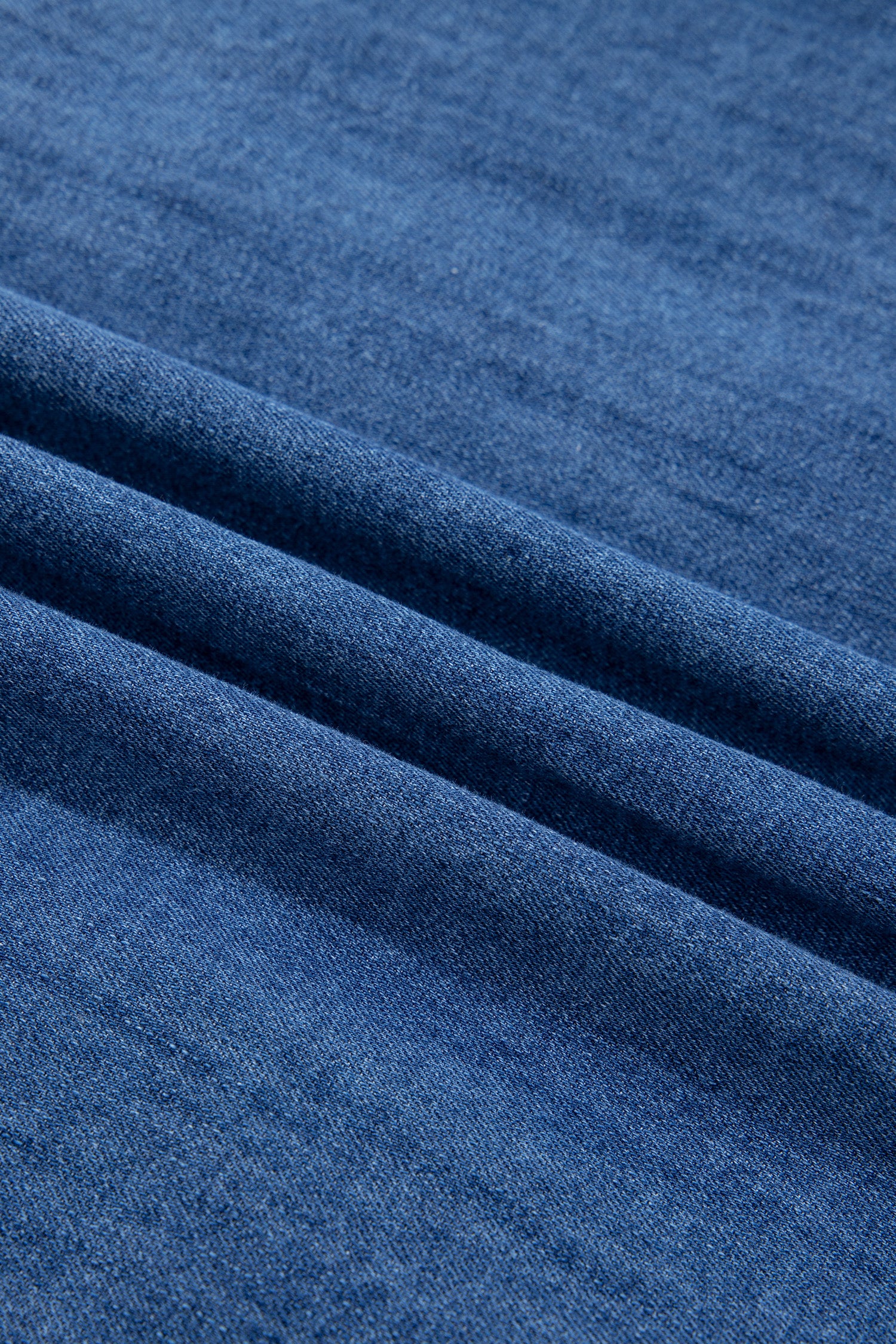 Sail Blue Western Patch Pockets Tunic Length Long Sleeve Denim Shirt-Tops/Blouses & Shirts-[Adult]-[Female]-2022 Online Blue Zone Planet