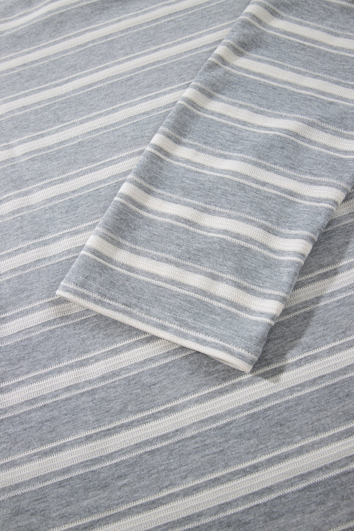 Gray Stripe Long Sleeve Round Neck Tunic Top-Tops/Long Sleeve Tops-[Adult]-[Female]-2022 Online Blue Zone Planet