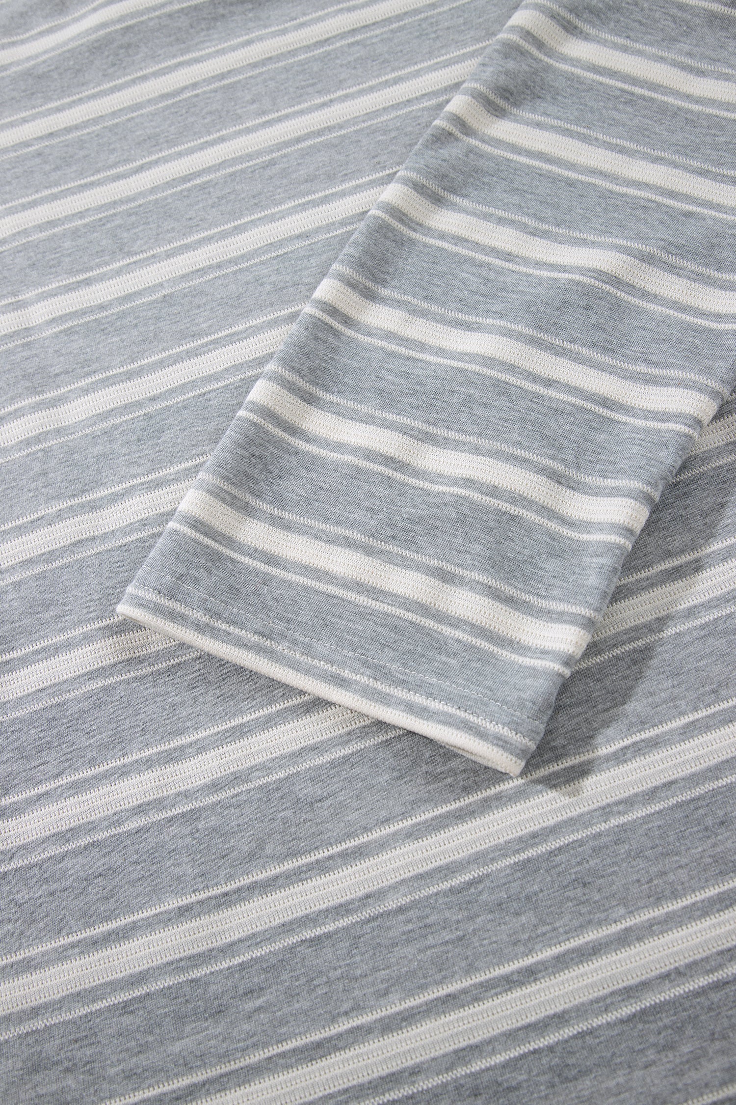 Gray Stripe Long Sleeve Round Neck Tunic Top-Tops/Long Sleeve Tops-[Adult]-[Female]-2022 Online Blue Zone Planet