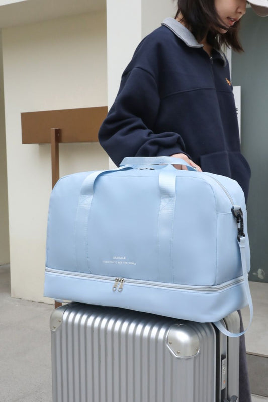 Nylon Dry and Wet Separation Travel Bag-HANDBAGS-[Adult]-[Female]-Pastel Blue-One Size-2022 Online Blue Zone Planet