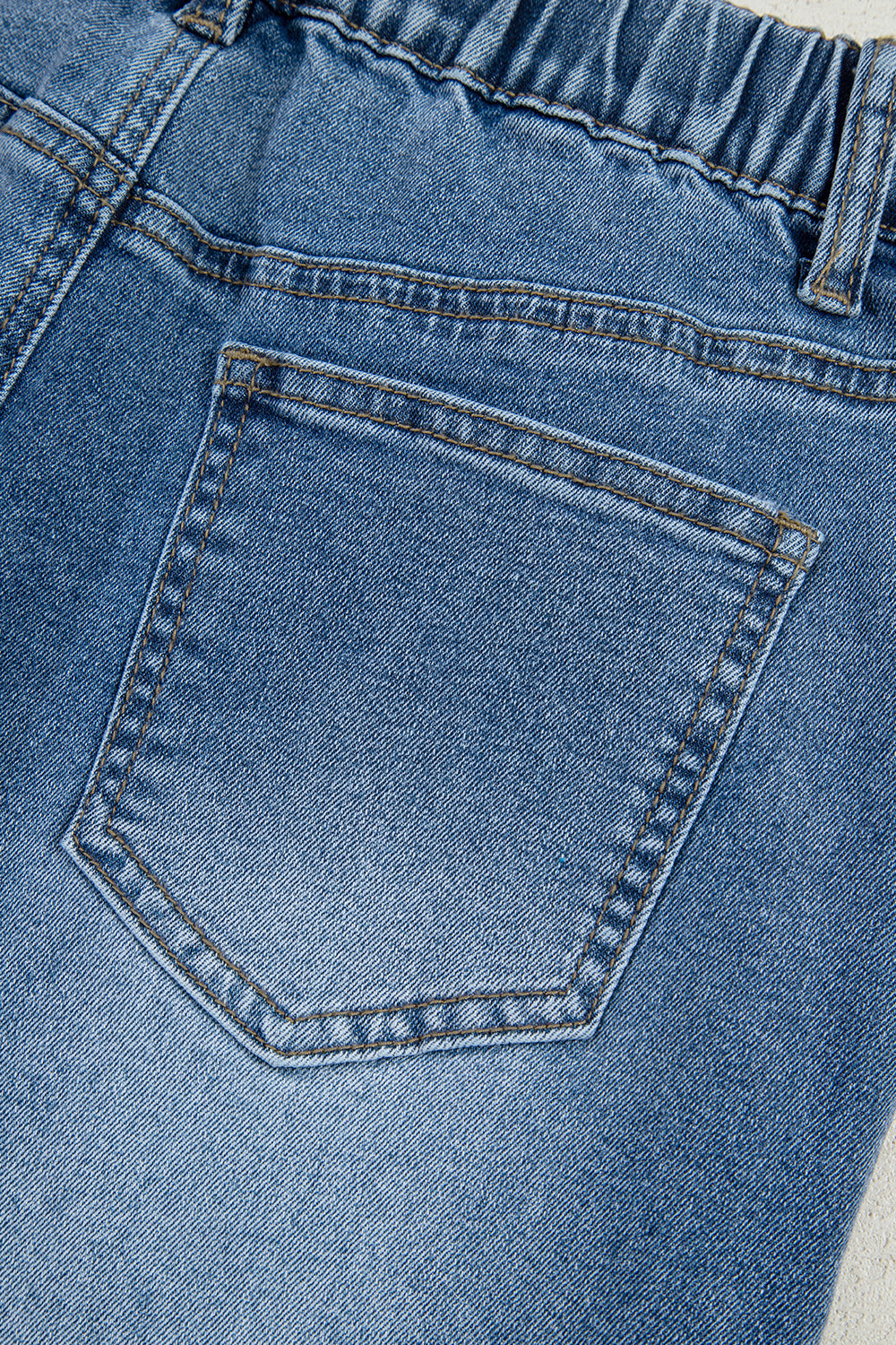 Stone Blue Star Patchwork Cropped Wide Leg High Waist Jeans-Bottoms/Jeans-[Adult]-[Female]-2022 Online Blue Zone Planet