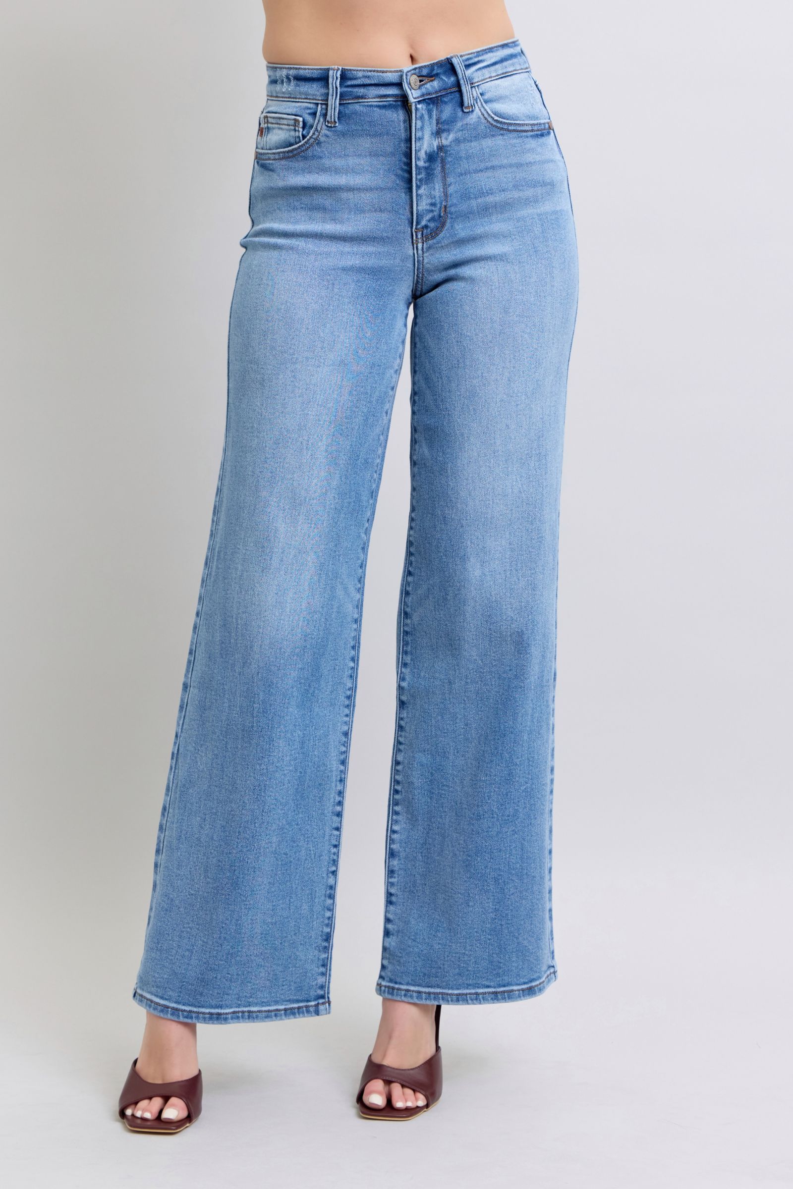 Judy Blue Full Size Wide Leg Jeans with Pockets-BOTTOM SIZES SMALL MEDIUM LARGE-[Adult]-[Female]-Medium-0(24)-2022 Online Blue Zone Planet