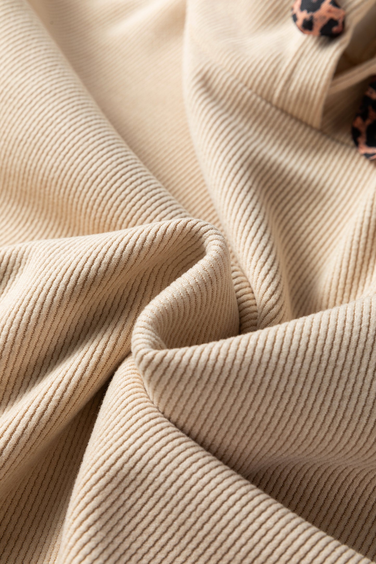 Parchment Thermal Textured Leopard Drawstring Baggy Hoodie-Tops / Dresses-[Adult]-[Female]-2022 Online Blue Zone Planet