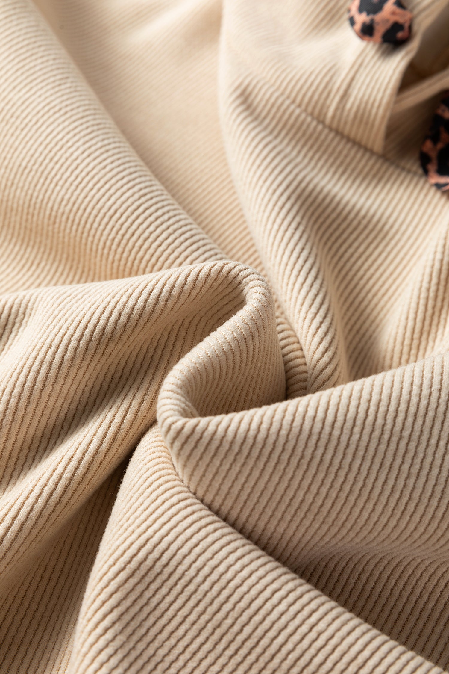 Parchment Thermal Textured Leopard Drawstring Baggy Hoodie-Tops / Dresses-[Adult]-[Female]-2022 Online Blue Zone Planet