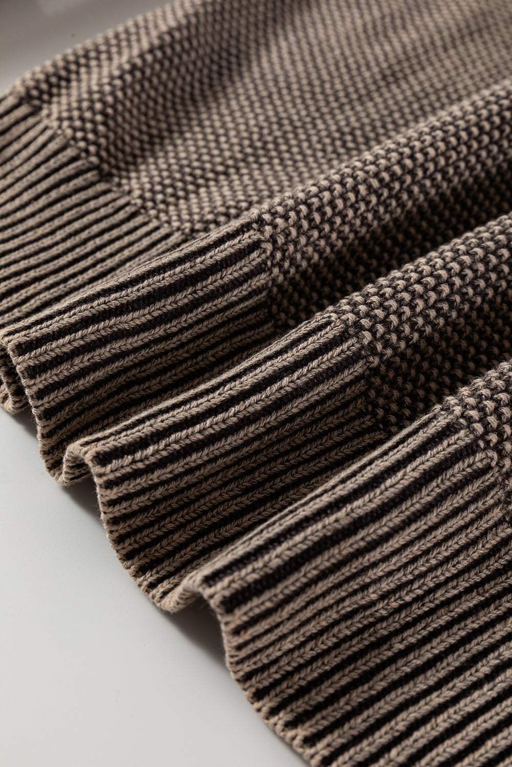 Dark Brown Contrast Cable Knit Sleeve Casual Sweater-TOPS / DRESSES-[Adult]-[Female]-2022 Online Blue Zone Planet
