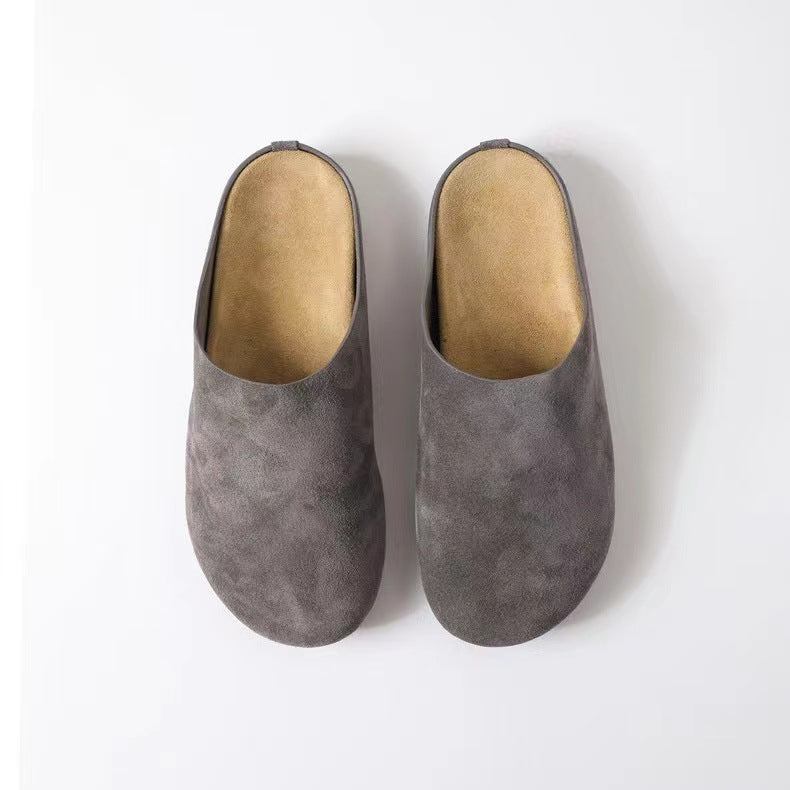 Blue Zone Planet | Suede Round Toe Slip-Ons-SHOES-[Adult]-[Female]-2022 Online Blue Zone Planet