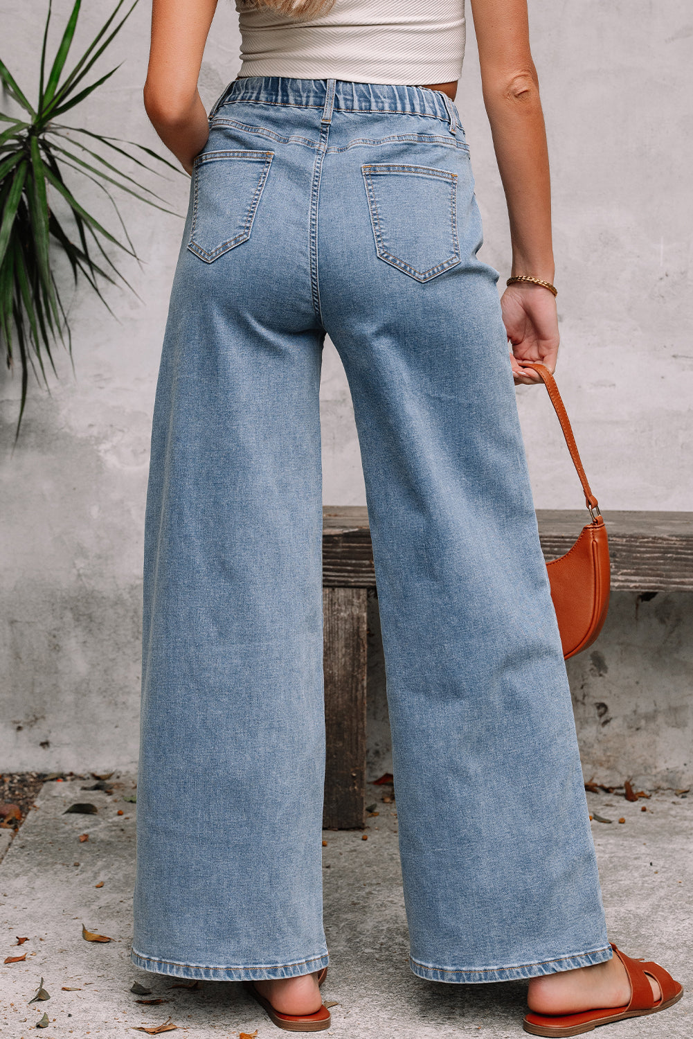 Dusk Blue Medium Wash Super Wide Leg Denim Pants-Bottoms/Jeans-[Adult]-[Female]-2022 Online Blue Zone Planet