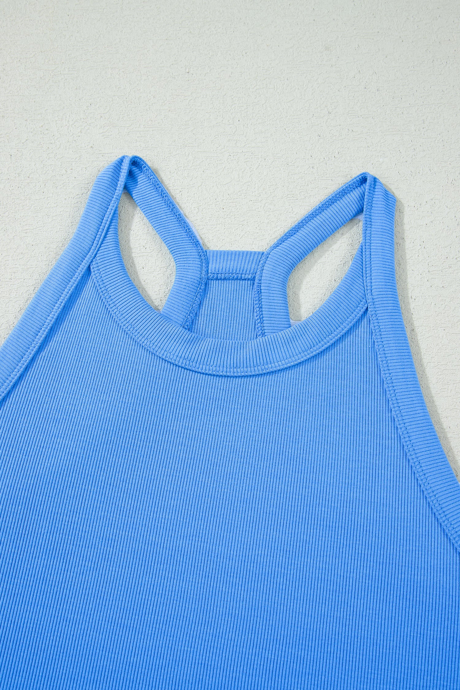 Sachet Pink Slim Tank Top Elastic High Waist Shorts 2pcs Outfit-Two Piece Sets/Short Sets-[Adult]-[Female]-2022 Online Blue Zone Planet