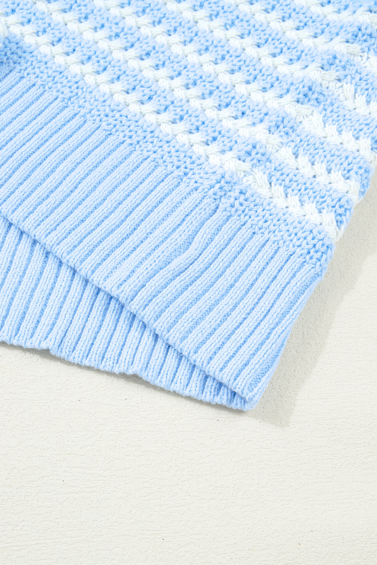 Sky Blue Stripe Short Sleeve Knit V Neck Bow Knot Sweater-TOPS / DRESSES-[Adult]-[Female]-2022 Online Blue Zone Planet