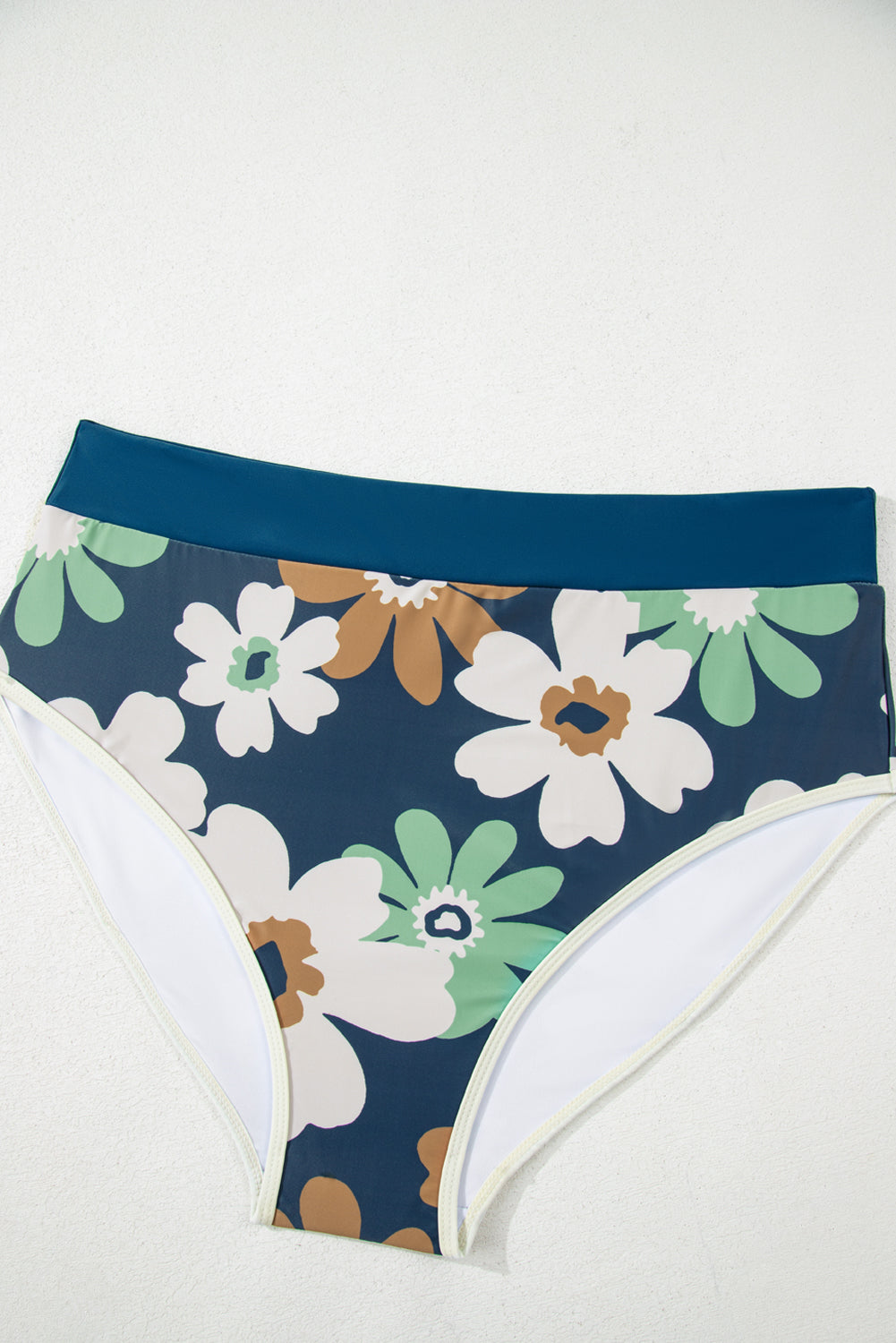 Green Floral Printed Zipped Plus Size Two Pieces Bikini-Plus Size/Plus Size Swimwear-[Adult]-[Female]-2022 Online Blue Zone Planet