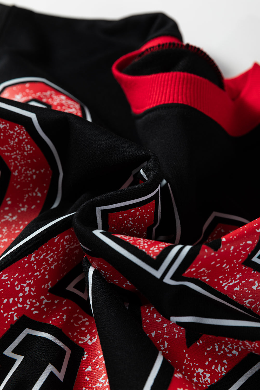 Black GAME DAY Letter Graphic Varsity Striped Detail Baggy Sweatshirt-Tops/Sweatshirts & Hoodies-[Adult]-[Female]-2022 Online Blue Zone Planet