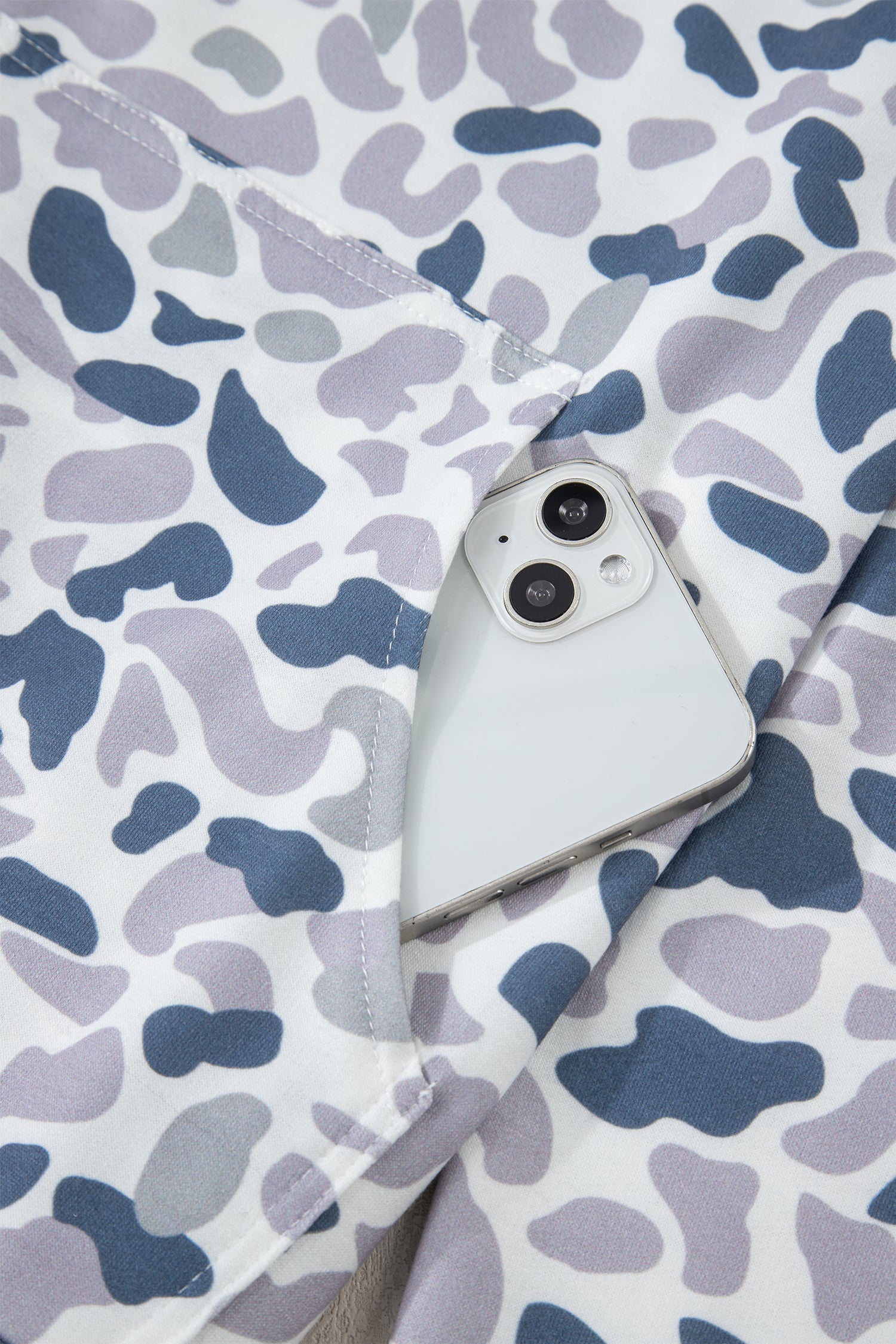 Multicolour Camouflage Print Kangaroo Pocket Zip Collar Pullover Sweatshirt-Tops/Sweatshirts & Hoodies-[Adult]-[Female]-2022 Online Blue Zone Planet