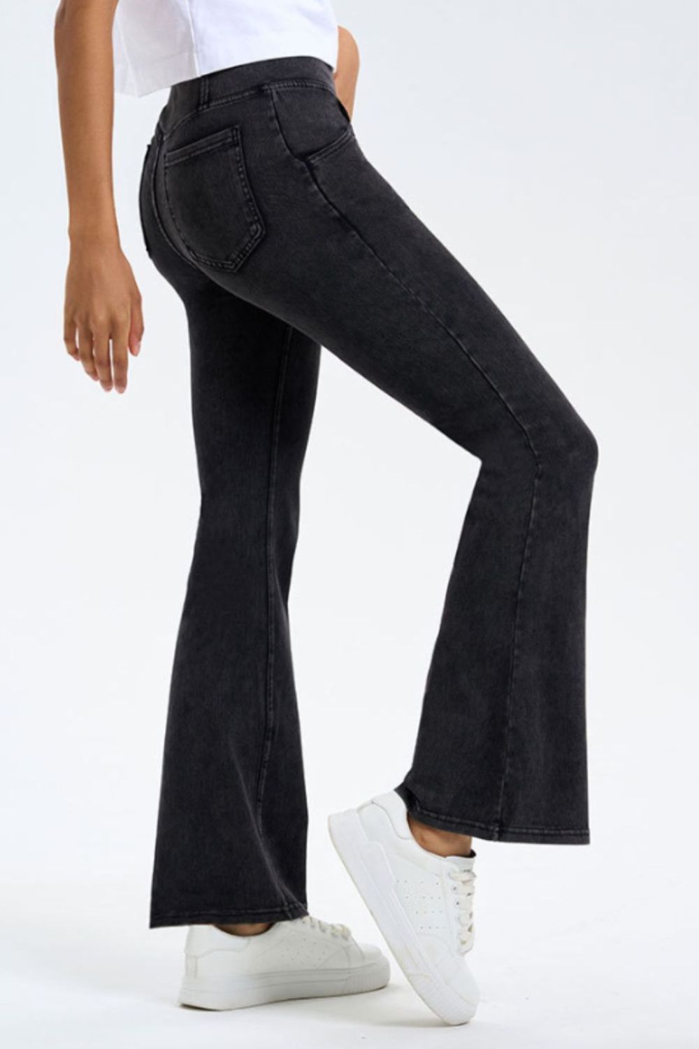 Basic Bae Pocketed Highly Stretchy Bootcut Jeans-BOTTOMS SIZES SMALL MEDIUM LARGE-[Adult]-[Female]-2022 Online Blue Zone Planet