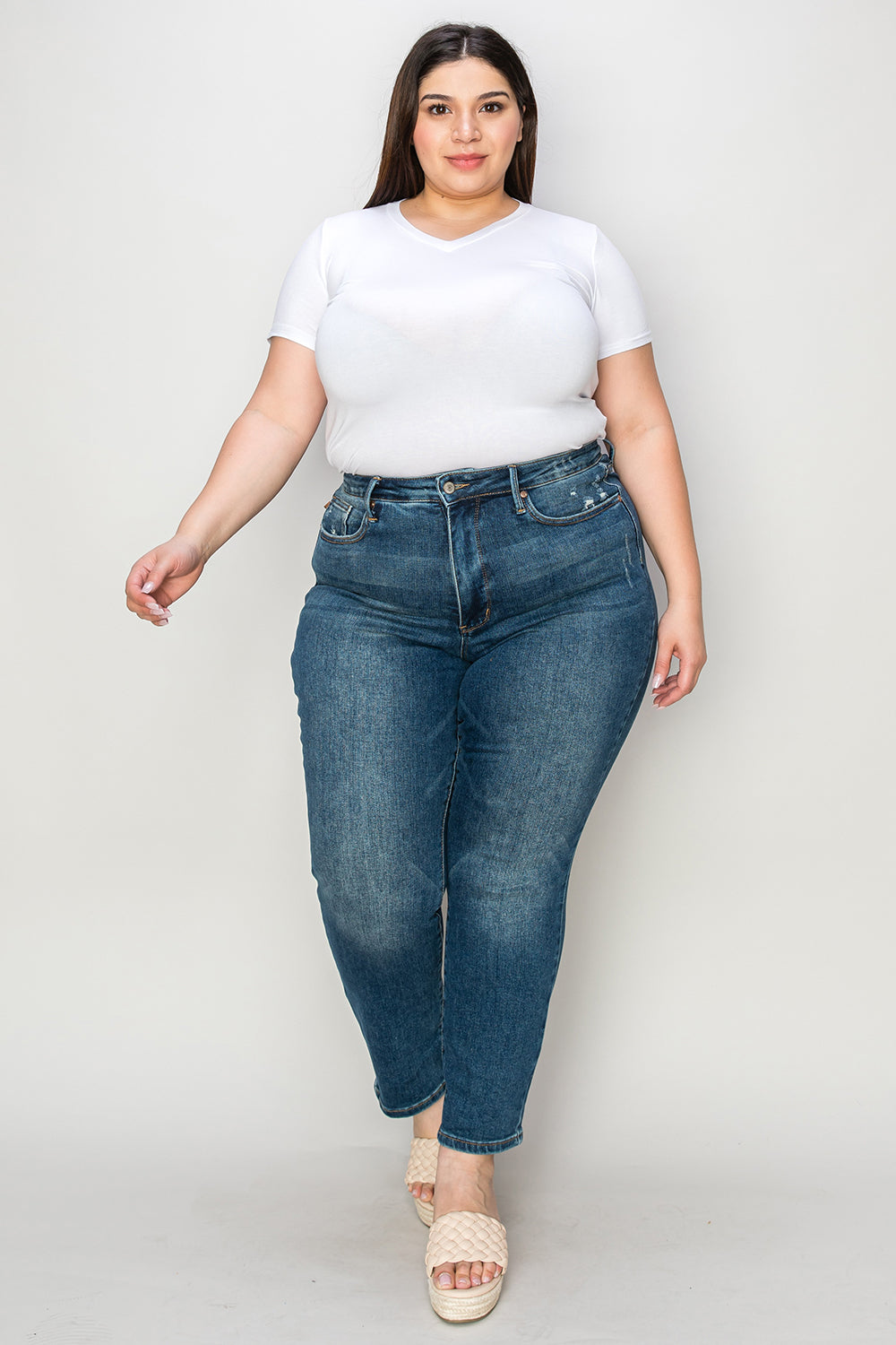 Blue Zone Planet | Judy Blue Full Size Tummy Control High Waist Slim Jeans-TOPS / DRESSES-[Adult]-[Female]-2022 Online Blue Zone Planet