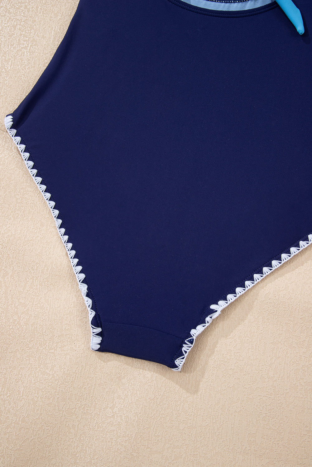 Black Ric Rac Trim Contrasted Patchwork Cutout One Piece Swimsuit-Swimwear/One Piece Swimsuit-[Adult]-[Female]-2022 Online Blue Zone Planet