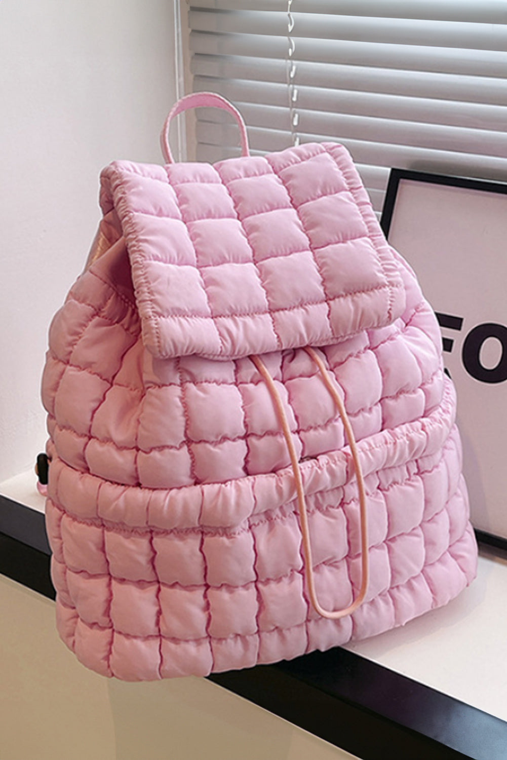 Pink Solid Flapped Quilted Puffer Backpack-Bracelets-[Adult]-[Female]-2022 Online Blue Zone Planet