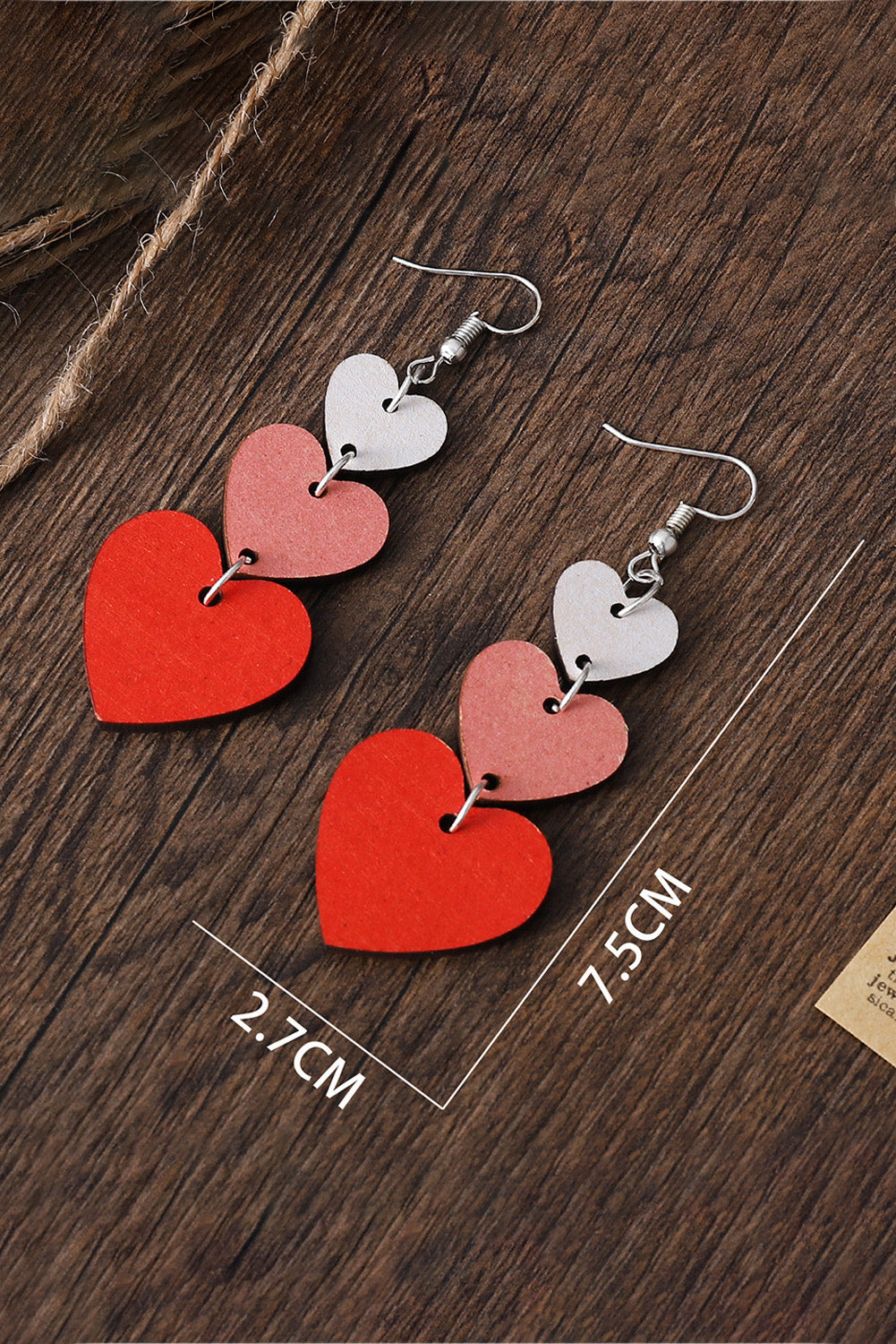 Blue Zone Planet | Red Valentines Day Heart Shaped Tiered Dangle Earring-Earrings-[Adult]-[Female]-Red-ONE SIZE-2022 Online Blue Zone Planet