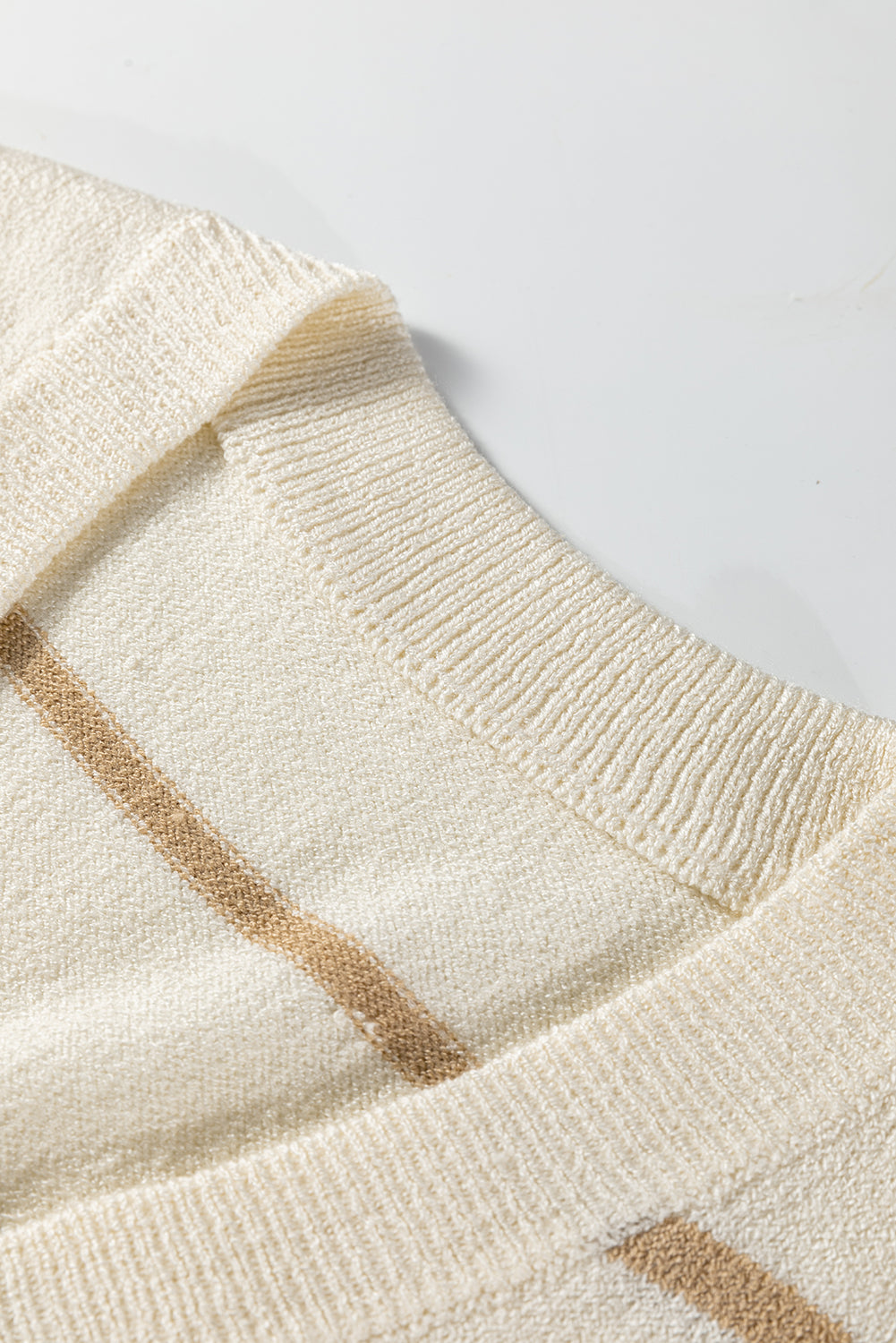 Multicolour Striped Print Button V Neck Sweater Vest-Sweaters & Cardigans/Sweater Vests-[Adult]-[Female]-2022 Online Blue Zone Planet