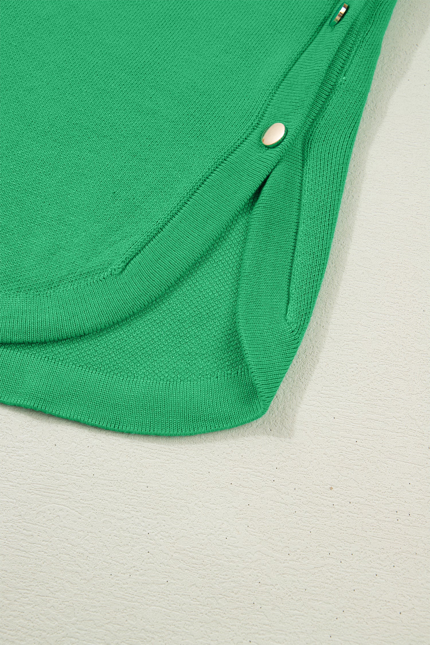 Bright Green Side Button Round Neck Knit Sleeveless Sweater-TOPS / DRESSES-[Adult]-[Female]-2022 Online Blue Zone Planet
