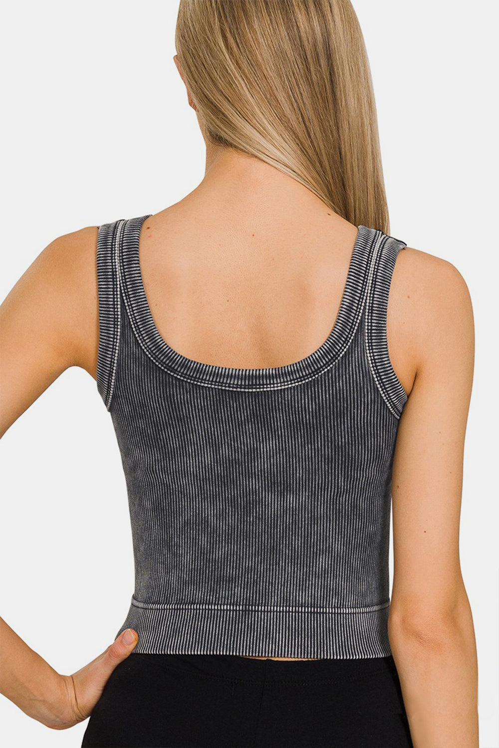 Blue Zone Planet | Zenana Washed Scoop Neck Wide Strap Tank-TOPS / DRESSES-[Adult]-[Female]-2022 Online Blue Zone Planet