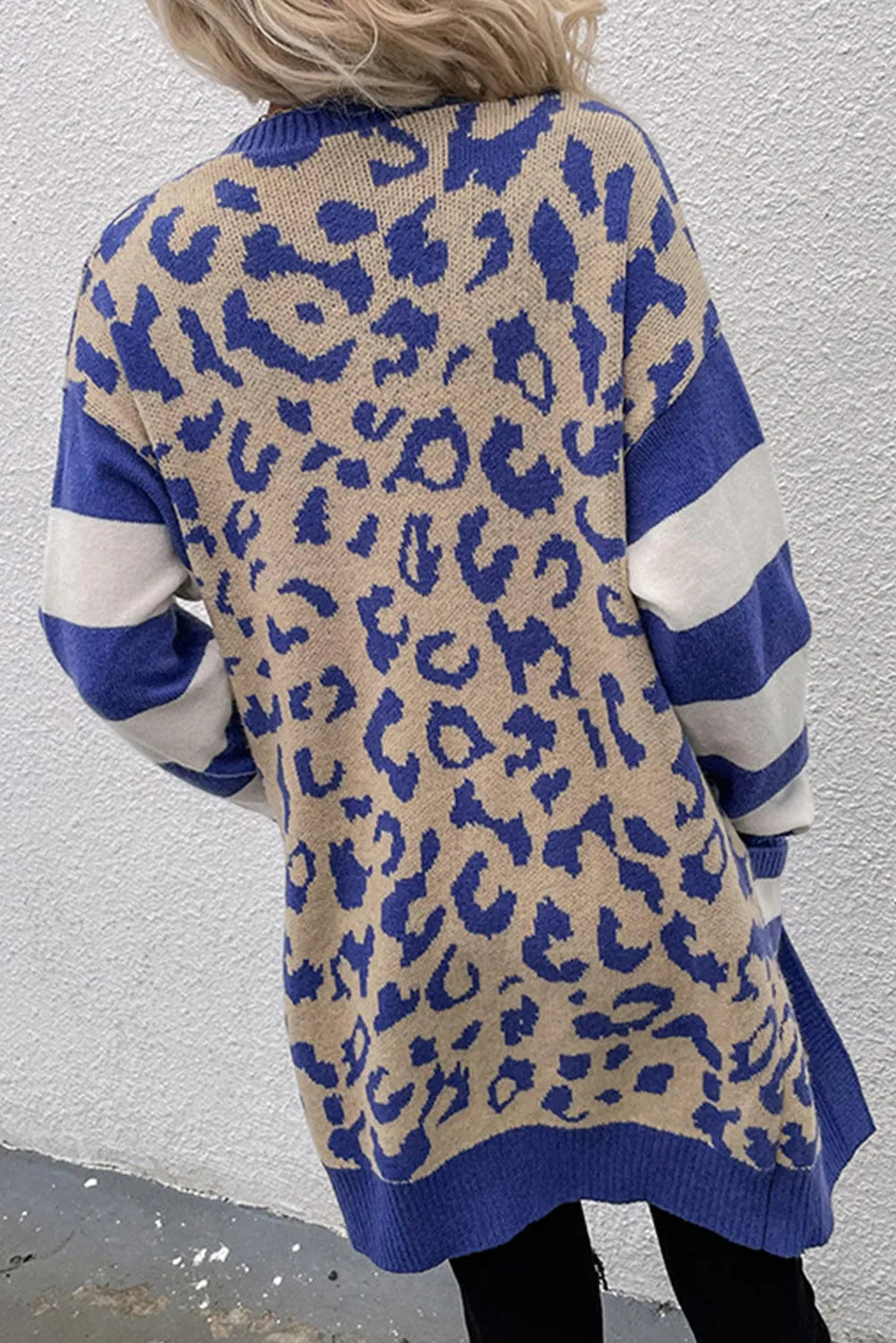 Leopard Open Front Long Sleeve Cardigan-TOPS / DRESSES-[Adult]-[Female]-2022 Online Blue Zone Planet