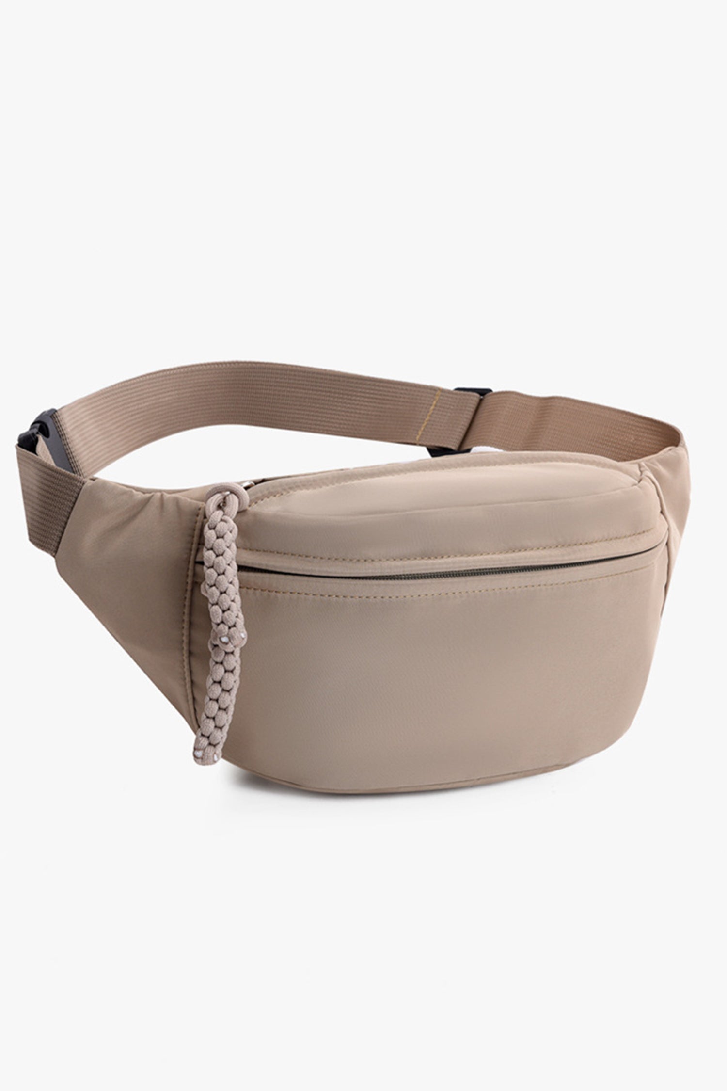 Gray Solid Color Braided Pull-tab Zip Crossbody Bag-Shoes & Bags/Crossbody Bags-[Adult]-[Female]-2022 Online Blue Zone Planet