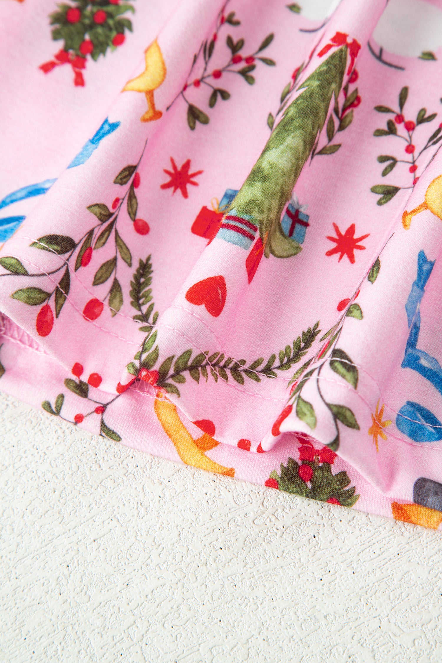 Pink Nutcracker Doll Christmas Print Ribbon Tie Waist Short 2pcs Pajama Set-Loungewear & Sleepwear/Sleepwear-[Adult]-[Female]-2022 Online Blue Zone Planet