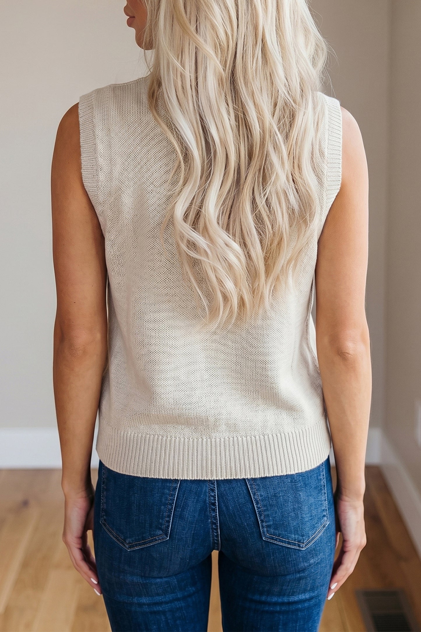 Parchment American Flag Sleeveless Sweater-TOPS / DRESSES-[Adult]-[Female]-2022 Online Blue Zone Planet