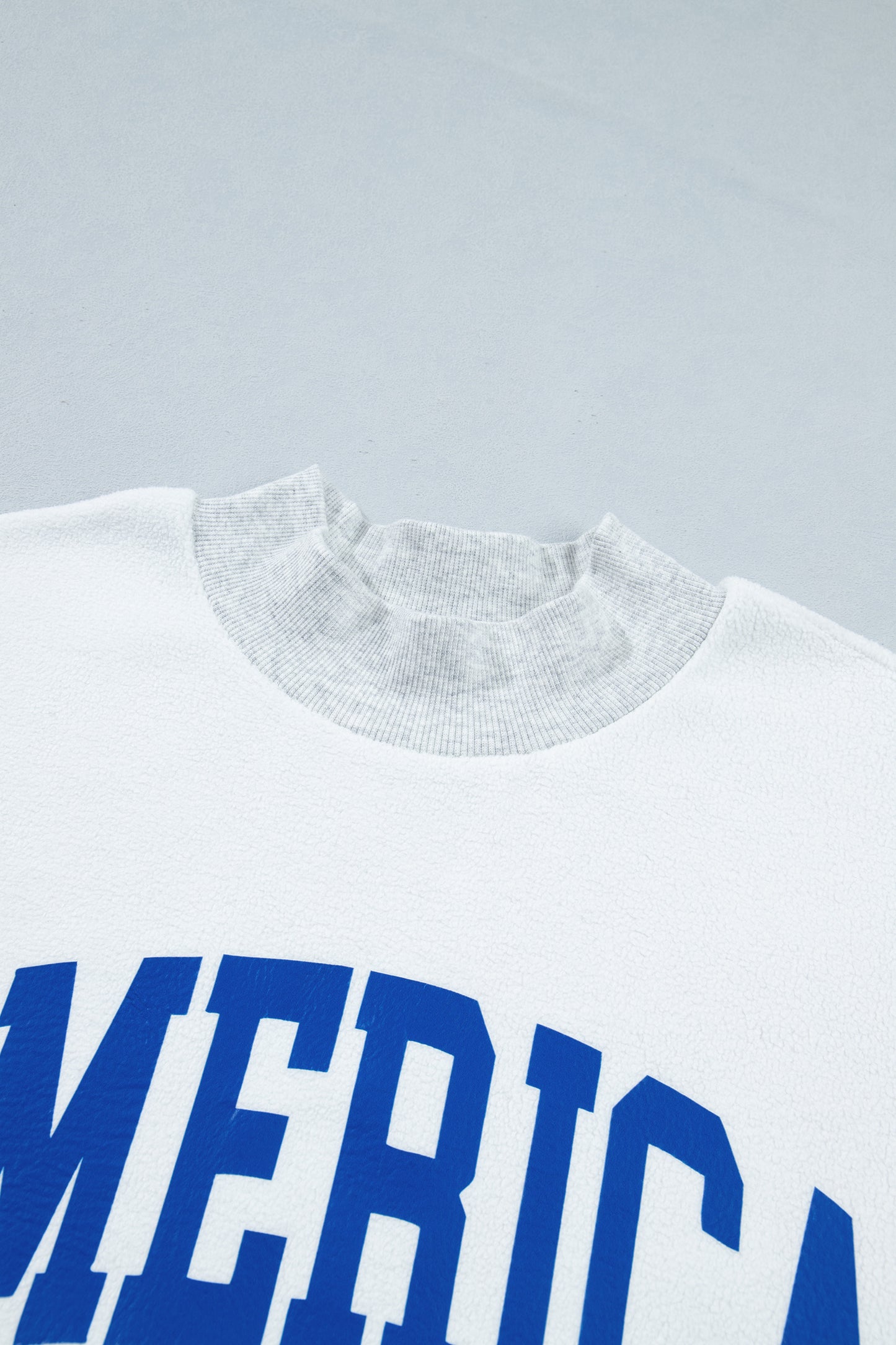 Light Grey Mock Neck Reversible USA/America Graphic Sweatshirt-Graphic/Graphic Sweatshirts-[Adult]-[Female]-2022 Online Blue Zone Planet
